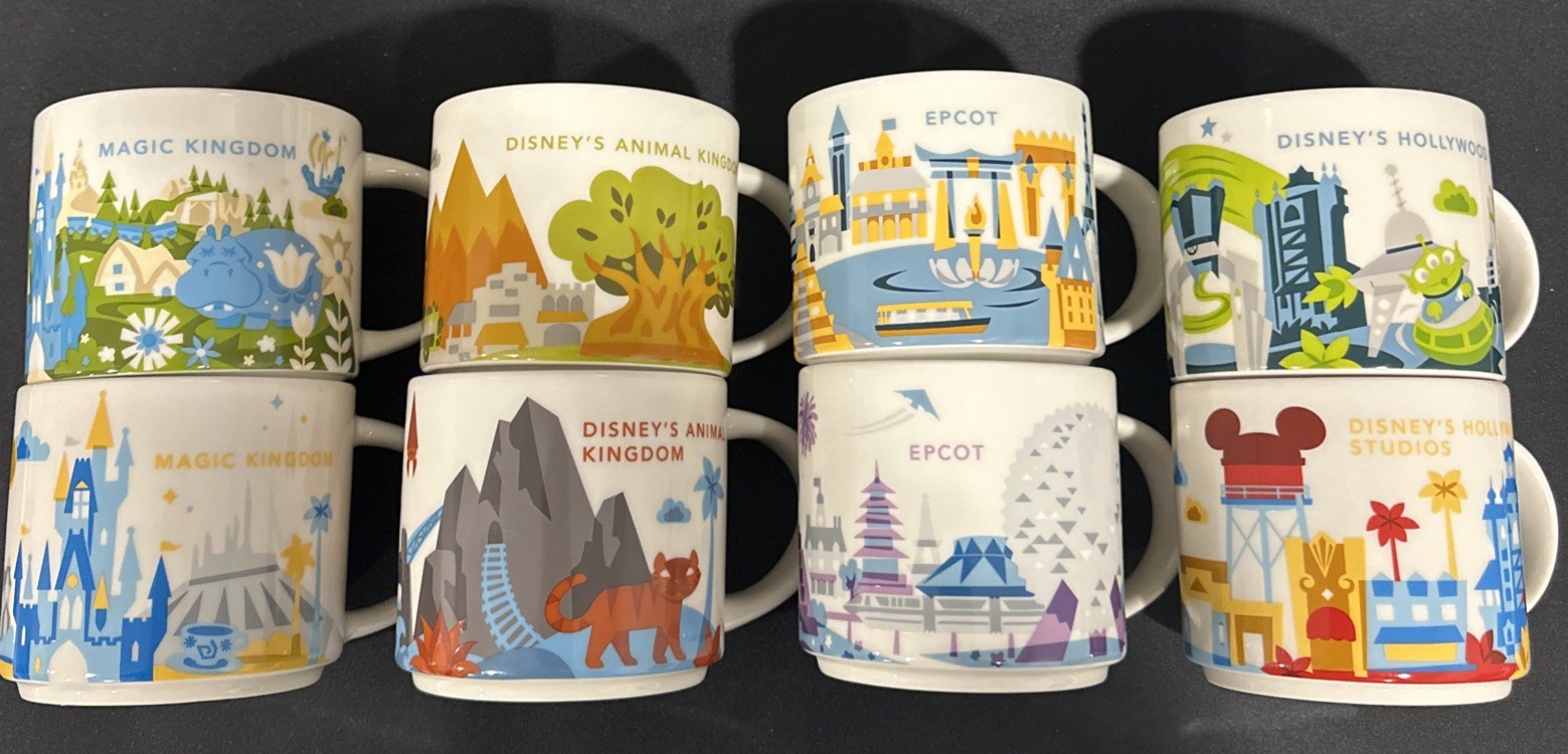 Starbucks Disney Parks You Are Here Mug Lot 8 Magic Kingdom EPCOT Animal Kingdom