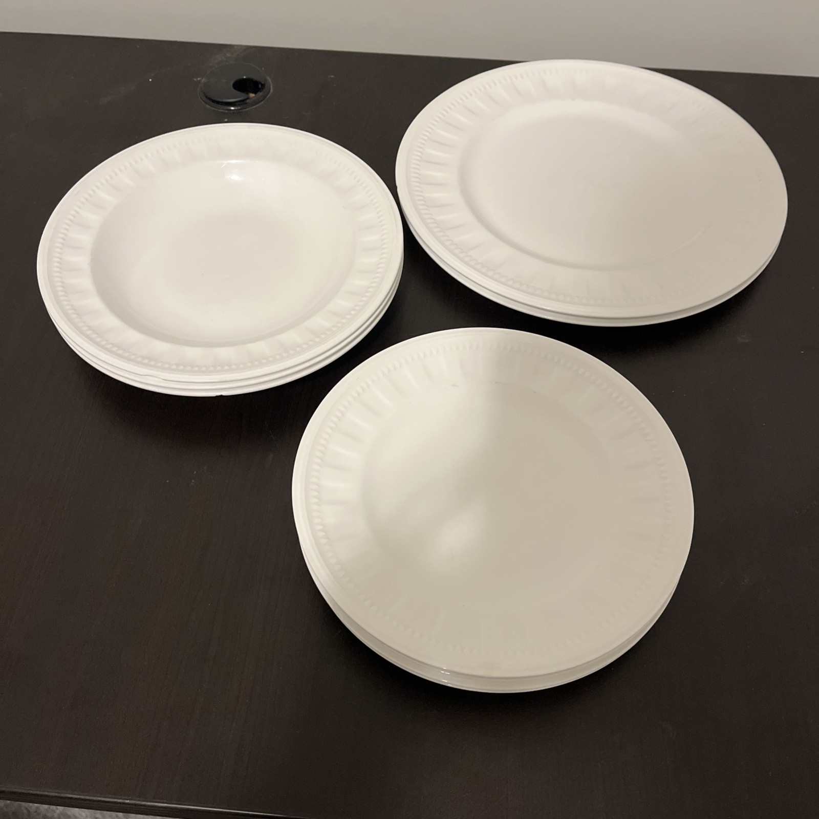10-Used Chipped Wedgwood Colosseum Rimmed Soup Bowl Plates Bicentenary  White 