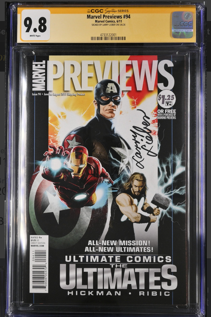 Marvel Previews #94. 1st Image Miles Morales Spider-Man CGC 9.8 Signed Lieber