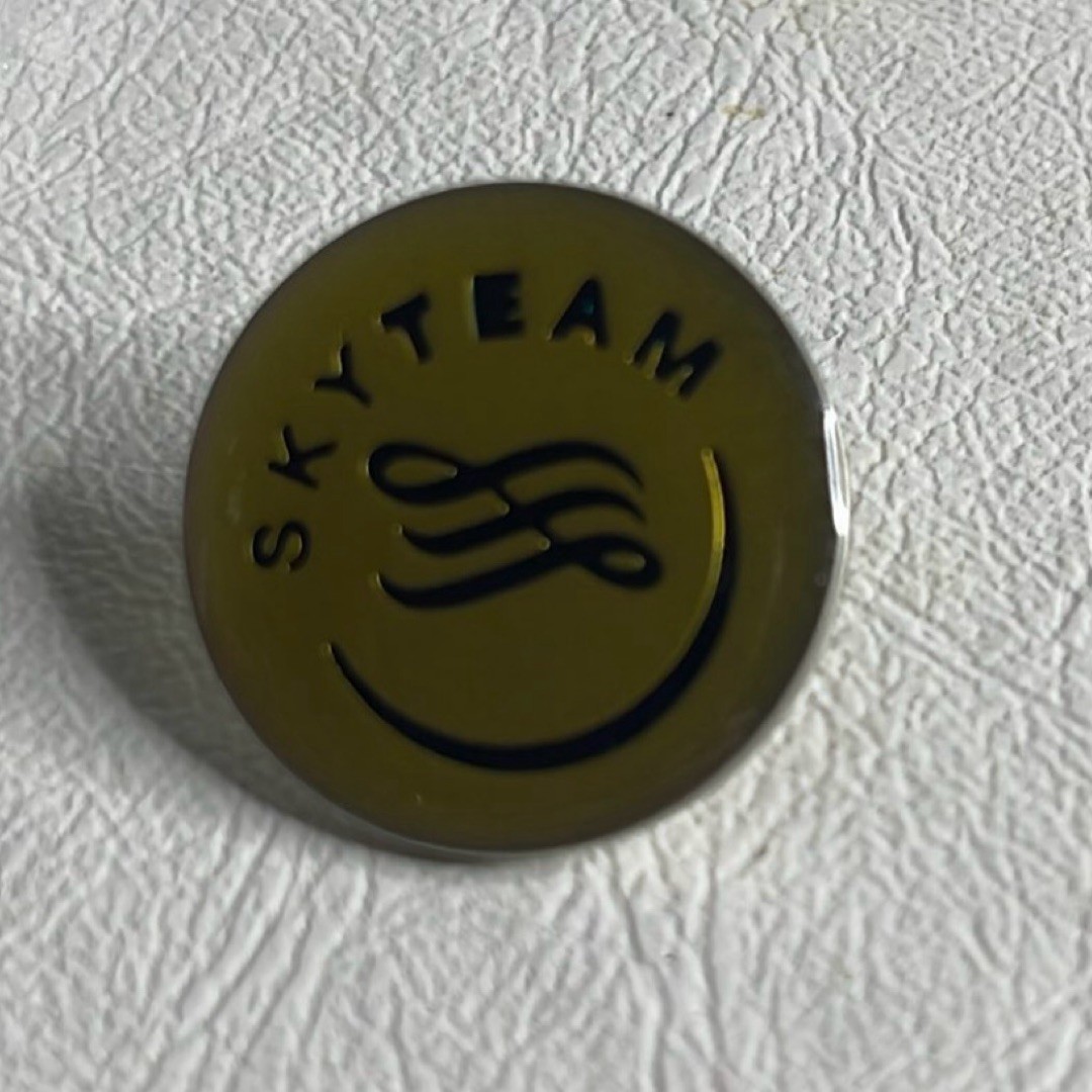 SkyTeam Airline Alliance Lapel Pin Delta Air France Gold Tone Badge