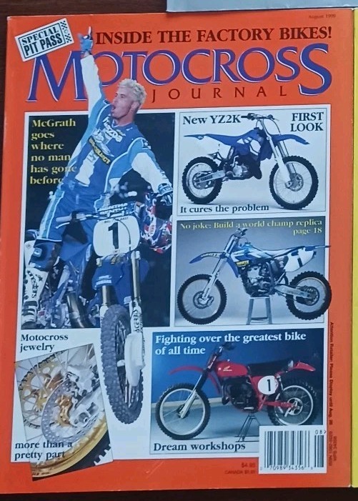 MOTOCROSS ACTION JOURNAL VOL.5 NO.4 AUGUST 1999 YZ JEREMY MCGRATH FACTORY BIKES