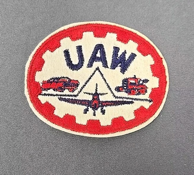 Vintage UAW United Auto Workers Union Embroidered Patch Badge