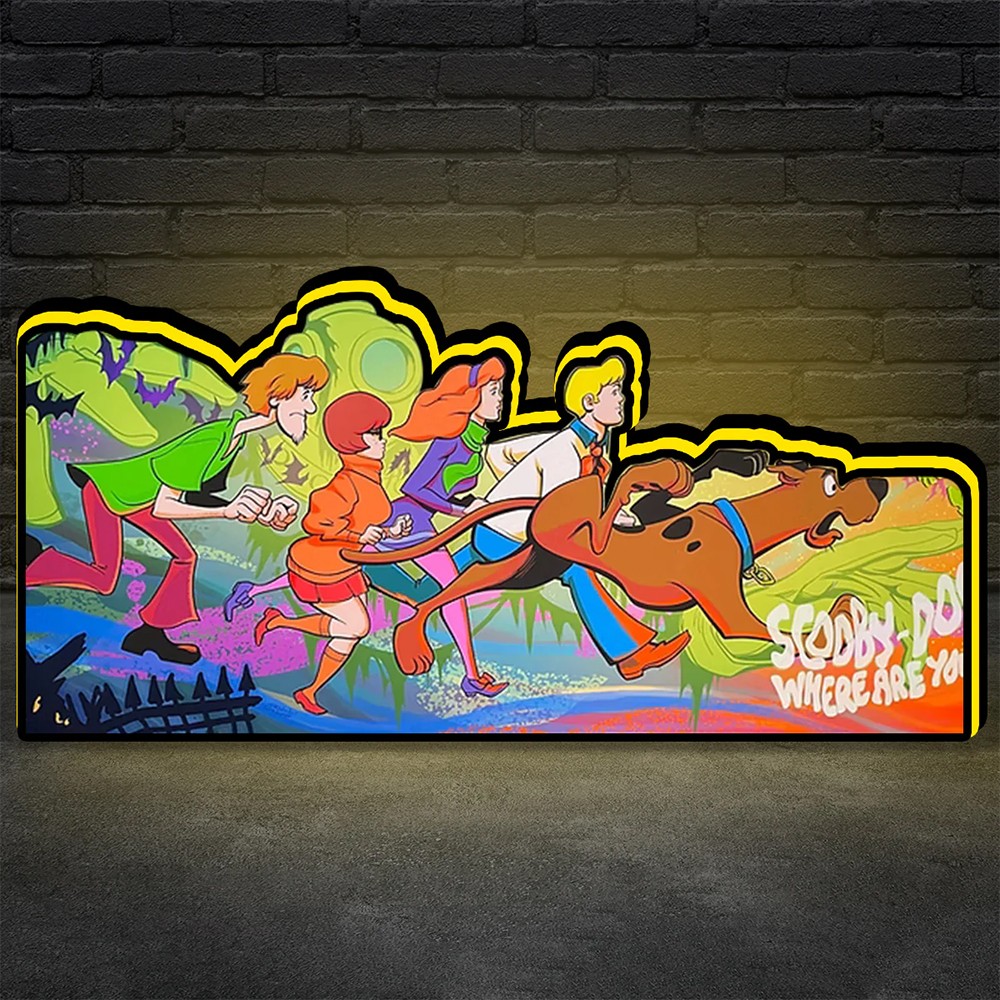 Scooby Doo Where Are You Pinball Topper LED Sign 3D Printed Lightbox Game Decor-