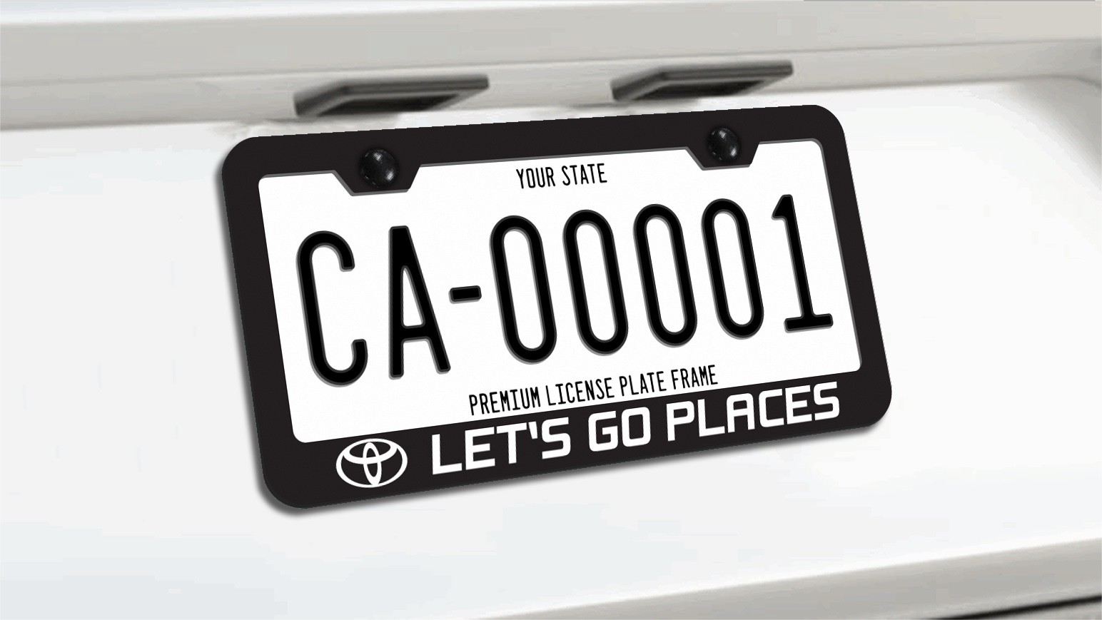 Toyota Place Let's Go Places Dealership License Plate Frame Metal