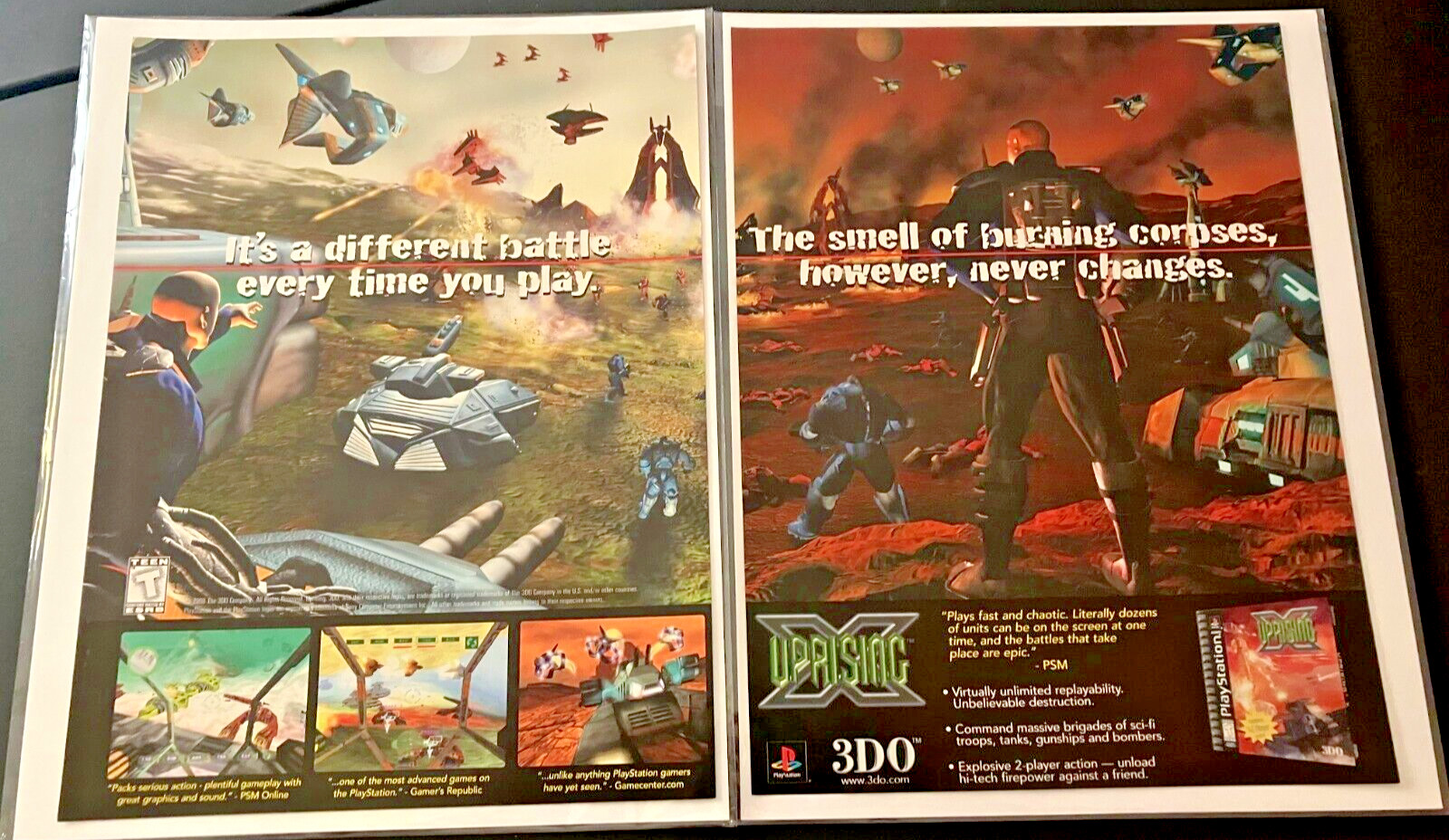 Uprising X on PlayStation 1 - Vintage 2-Page Gaming Print Ad / Poster / Wall Art