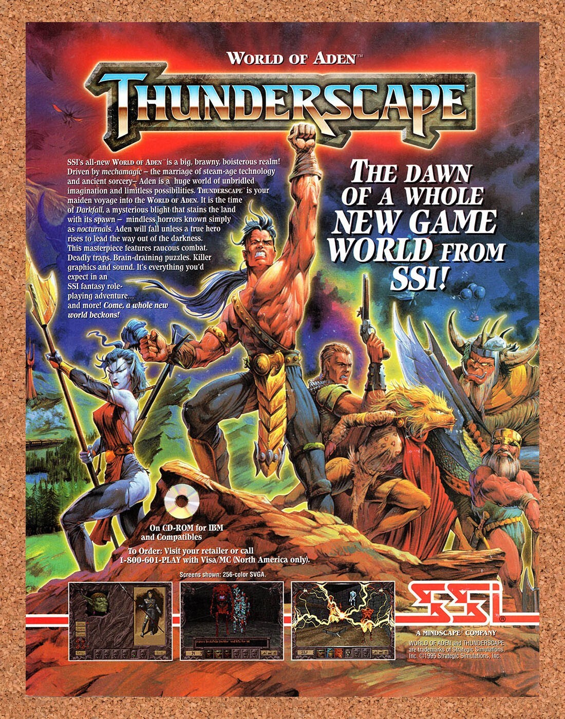 Thunderscape PC Original 1994 Vintage Ad - SSI Video Game Promo