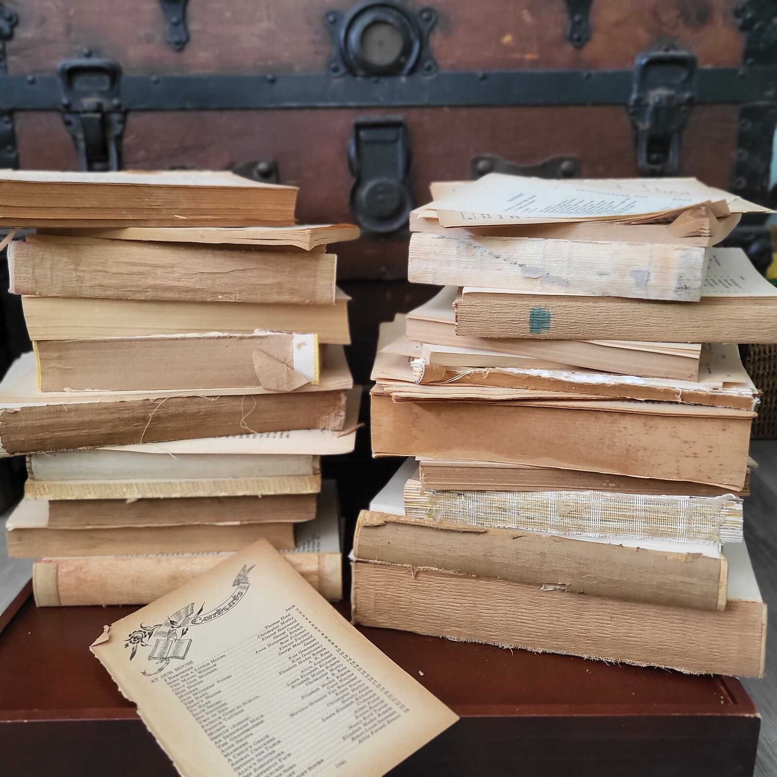 Ephemera Pack, 100 Vintage Old Book Page Variety, includes Foreign Language