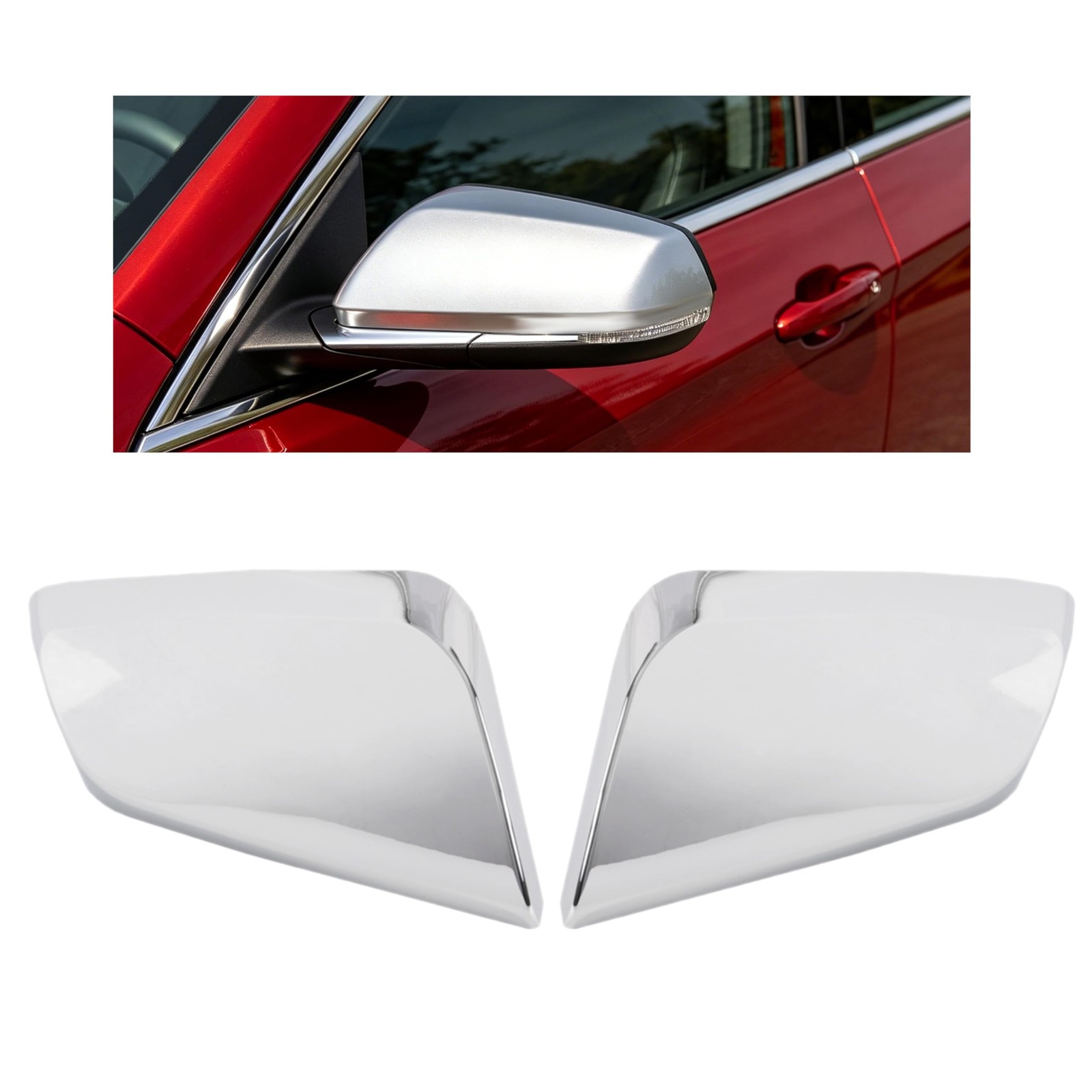 ECOTRIC Mirror Covers Compatible with Impala Chrome Overlays Trims Shells