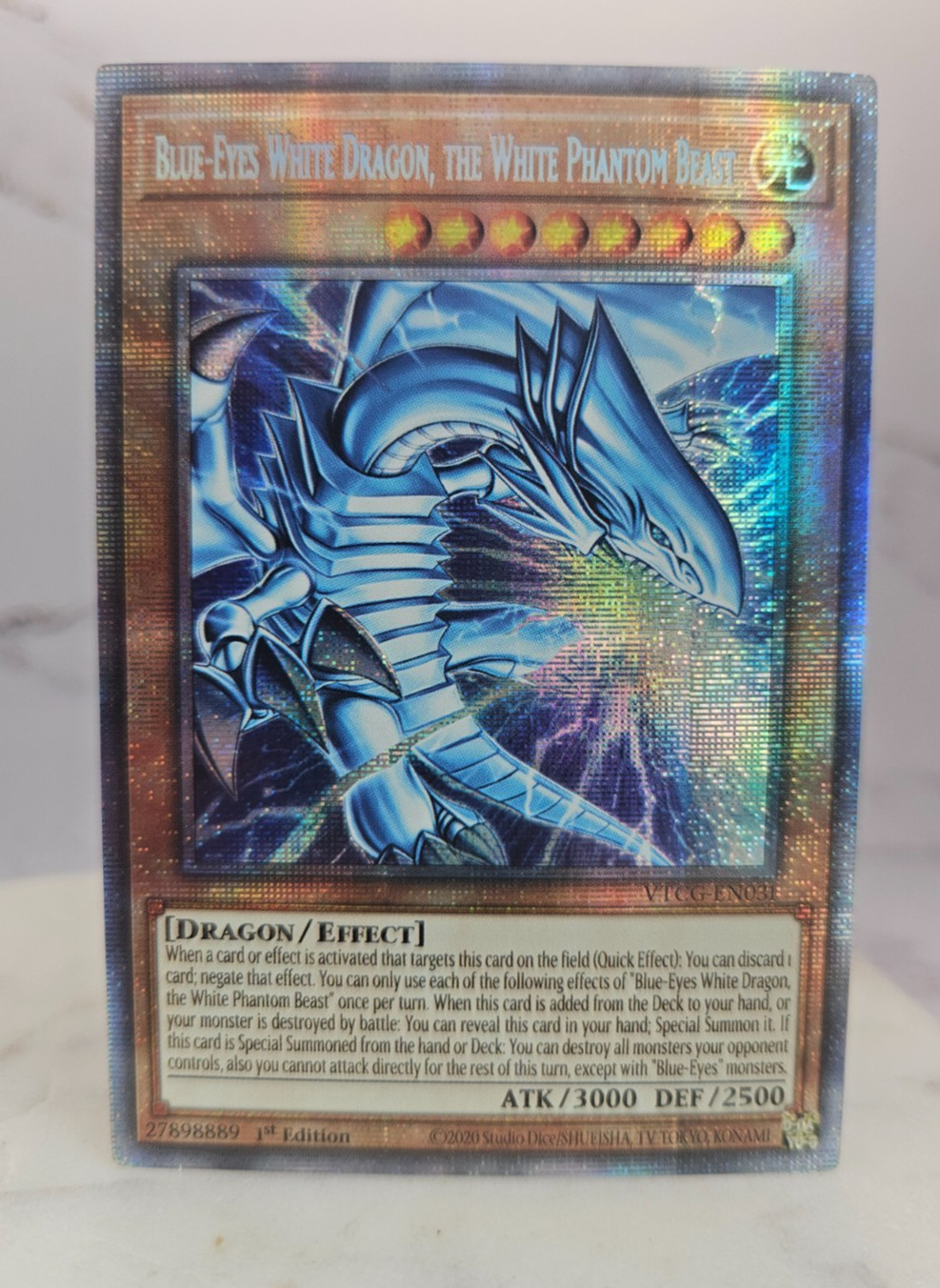 Blue-Eyes White Dragon the White Phantom Beast *ENGLISH* Starlight Rare Card
