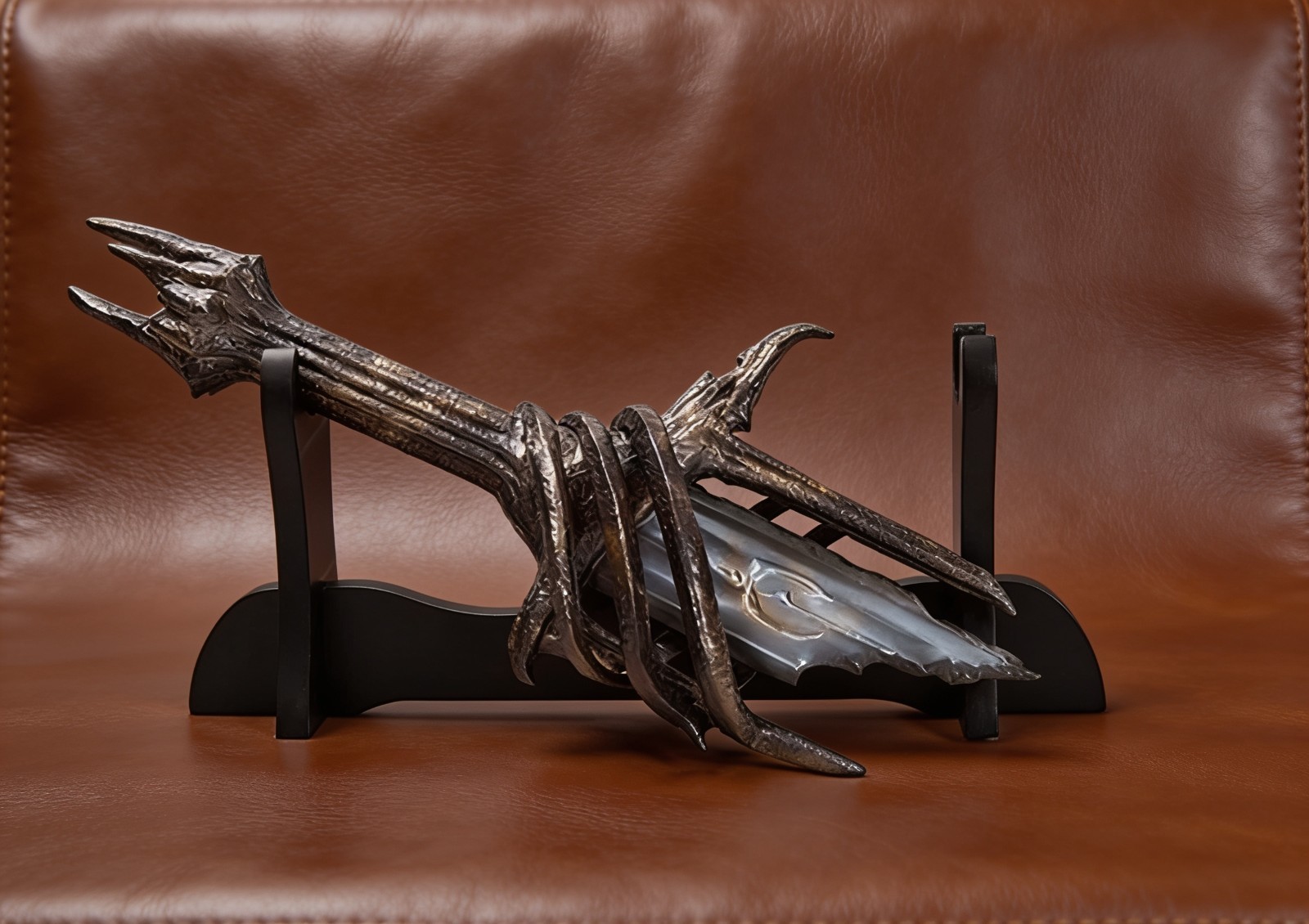 Handmade Fantasy Broken Dark Lord Sword Replica Metal Display w/ Base Best gift