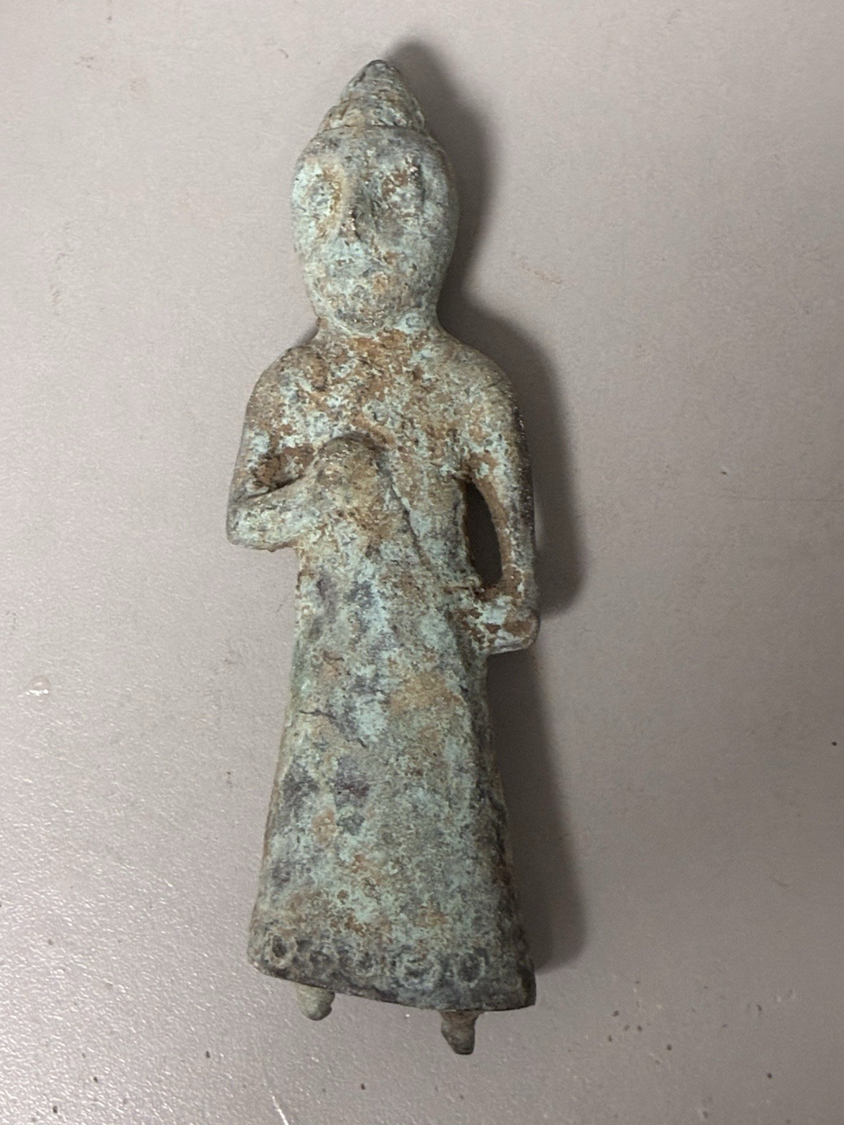 Holy Land Bronze Patriarchal Crusader Statue.1200-1400AD, 5” Tall