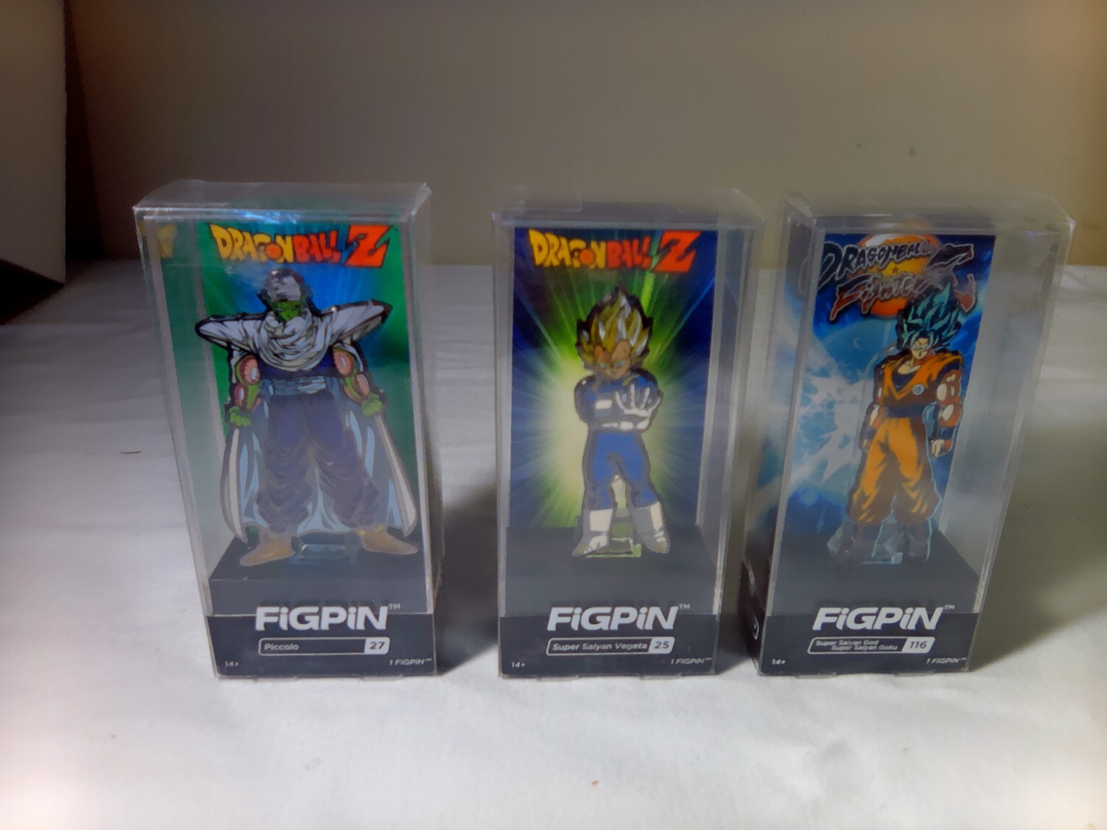 FiGPiN Dragon Ball Z / Vegeta #23-Piccolo #27- Blue Goku #116 (3 for 1 price)