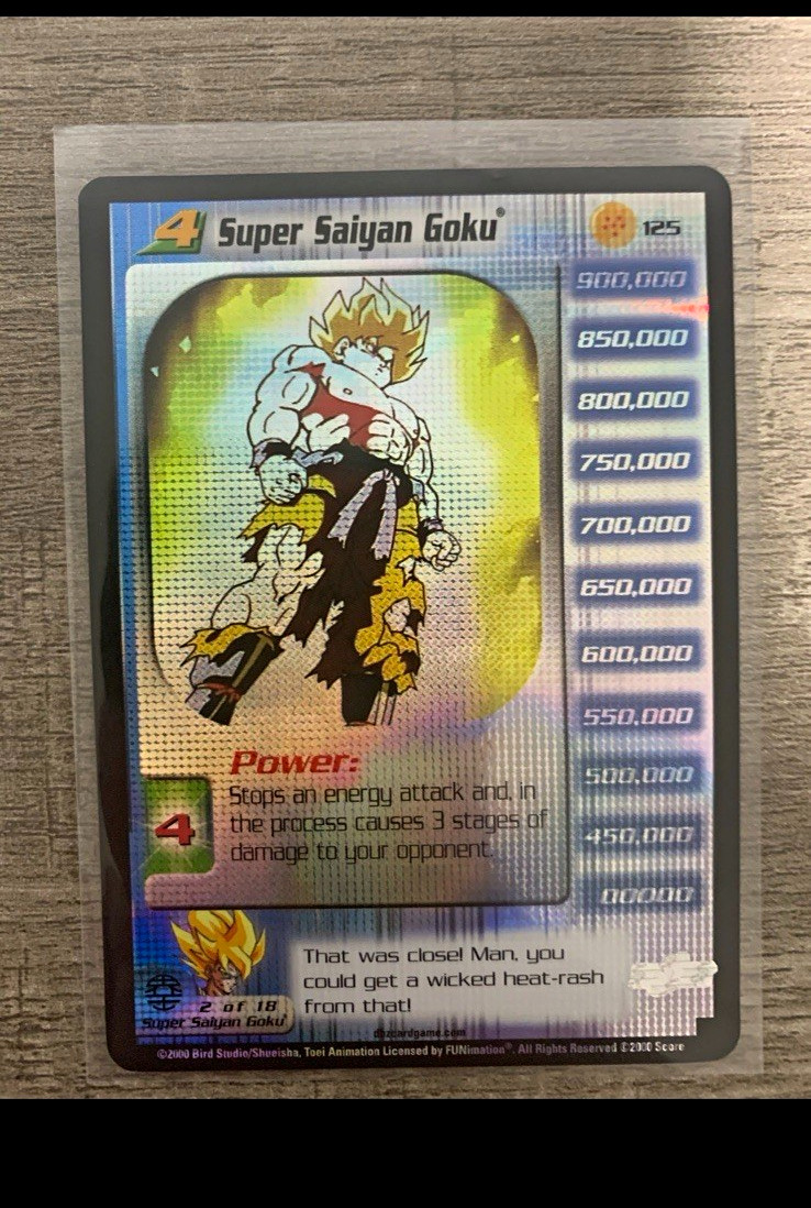 SCORE 2000 Dragon Ball Z Super Saiyan Goku Hologram Card #125 English