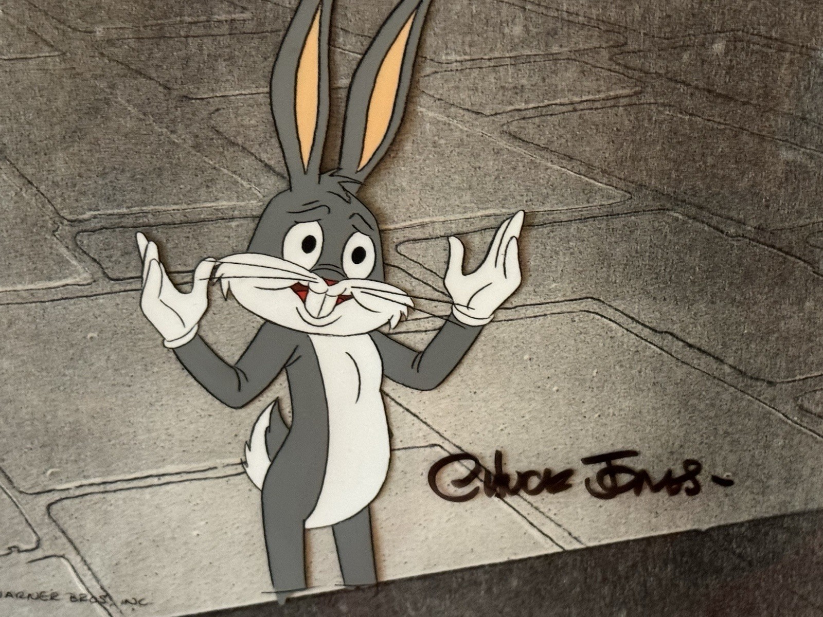 Bugs Bunny Chuck Jones Signed Cel Connecticut  Rabbit Production Cel Rare1979