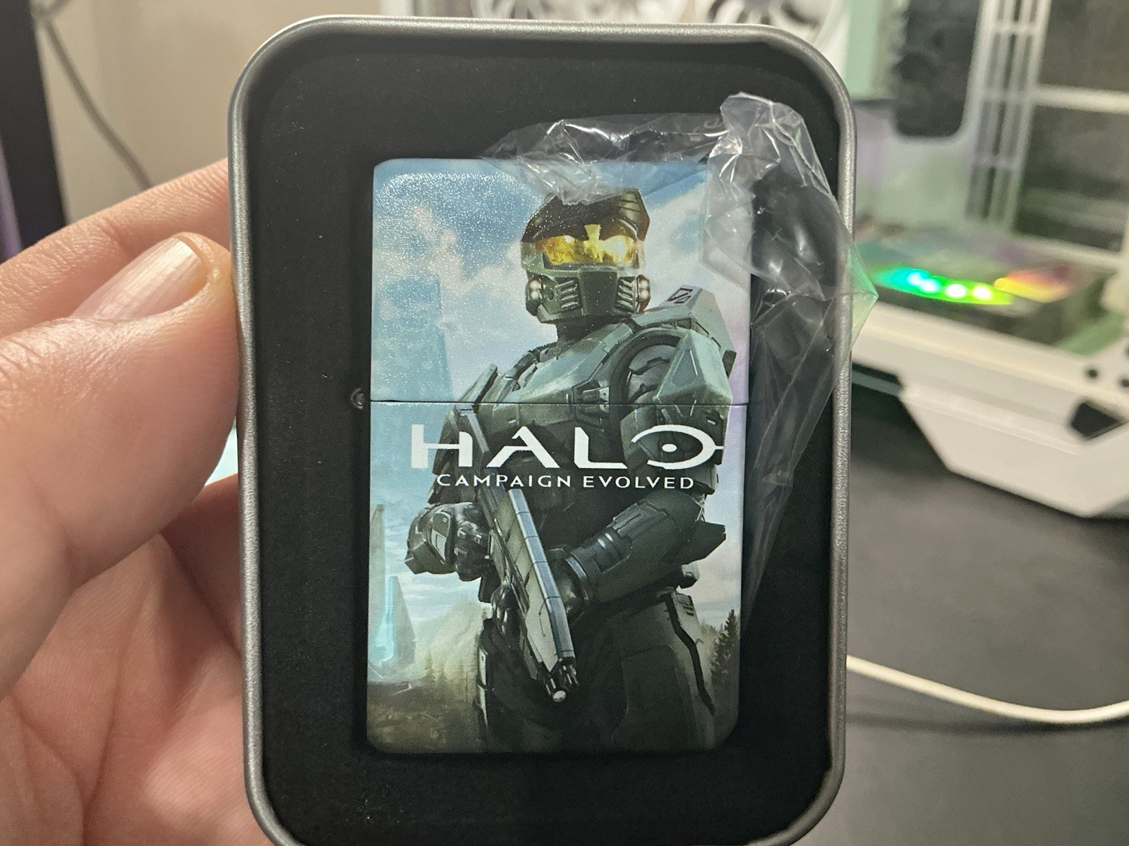 Halo Combat Evolved Master Chief Pocket Lighter Blue Gray Black