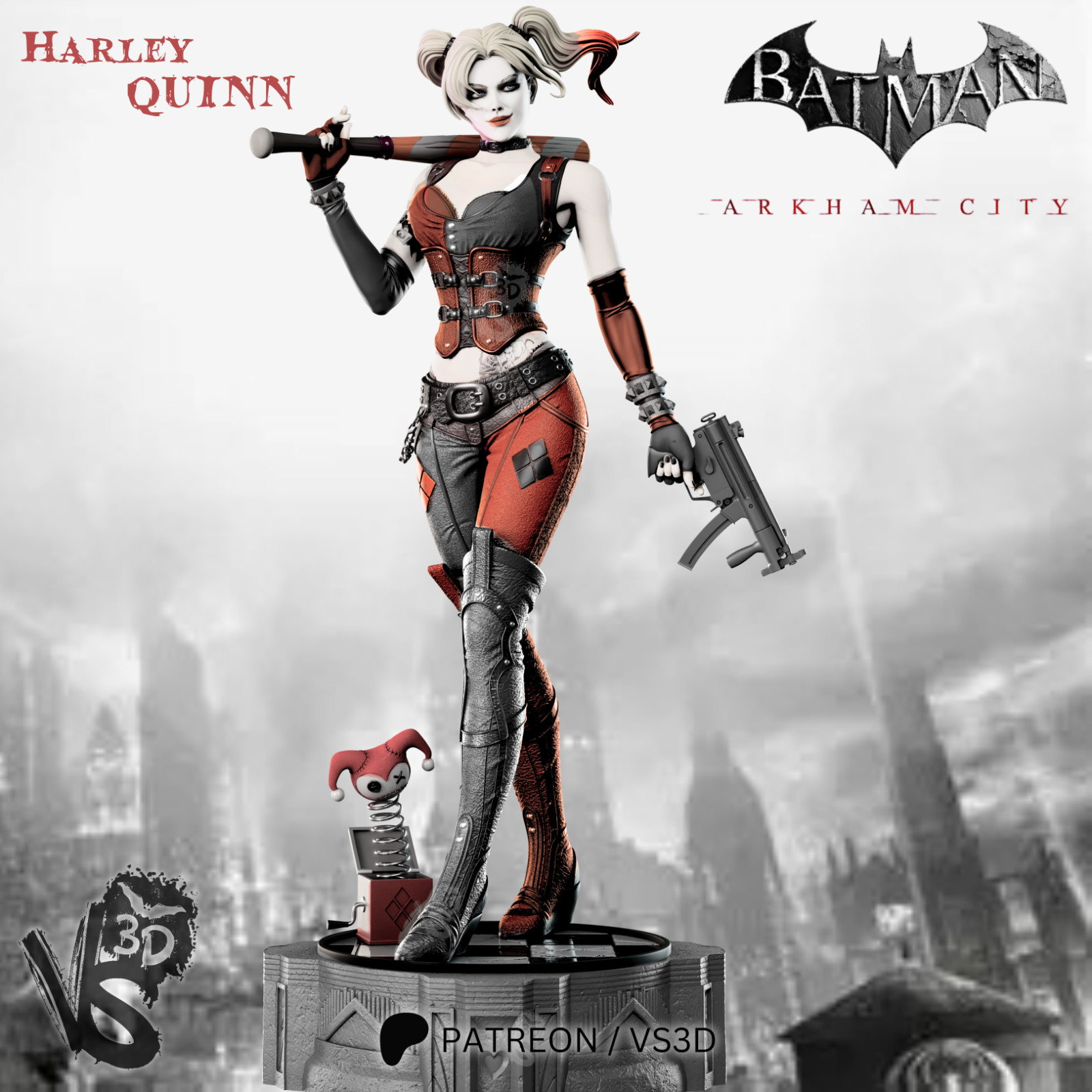 Harley Quinn | Batman: Arkham City | UNPAINTED | 1/6 Scale Resin Kit