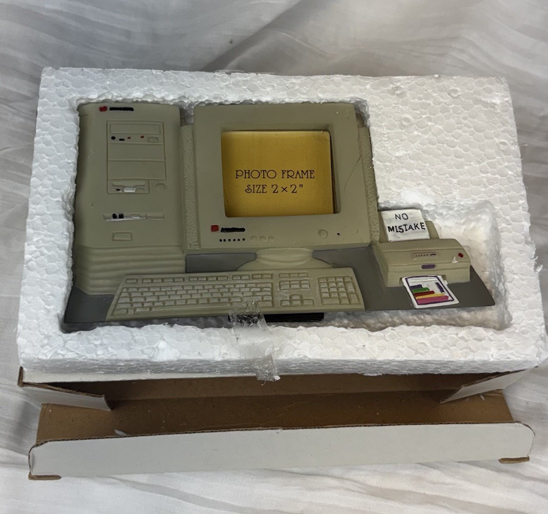 Vtg Pc Computer Picture Photo Frame “no Mistakes” 90s Office Humor Desk Gift NEW