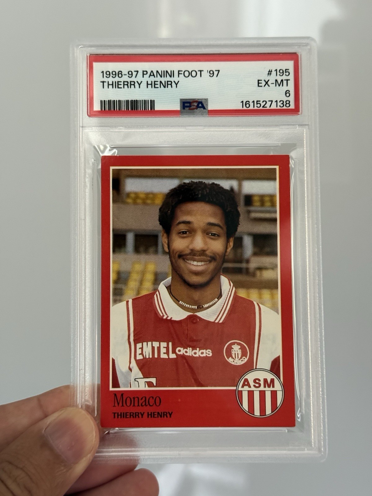 Thierry Henry Rookie Card Panini 1996 Foot 97 #195 PSA 6