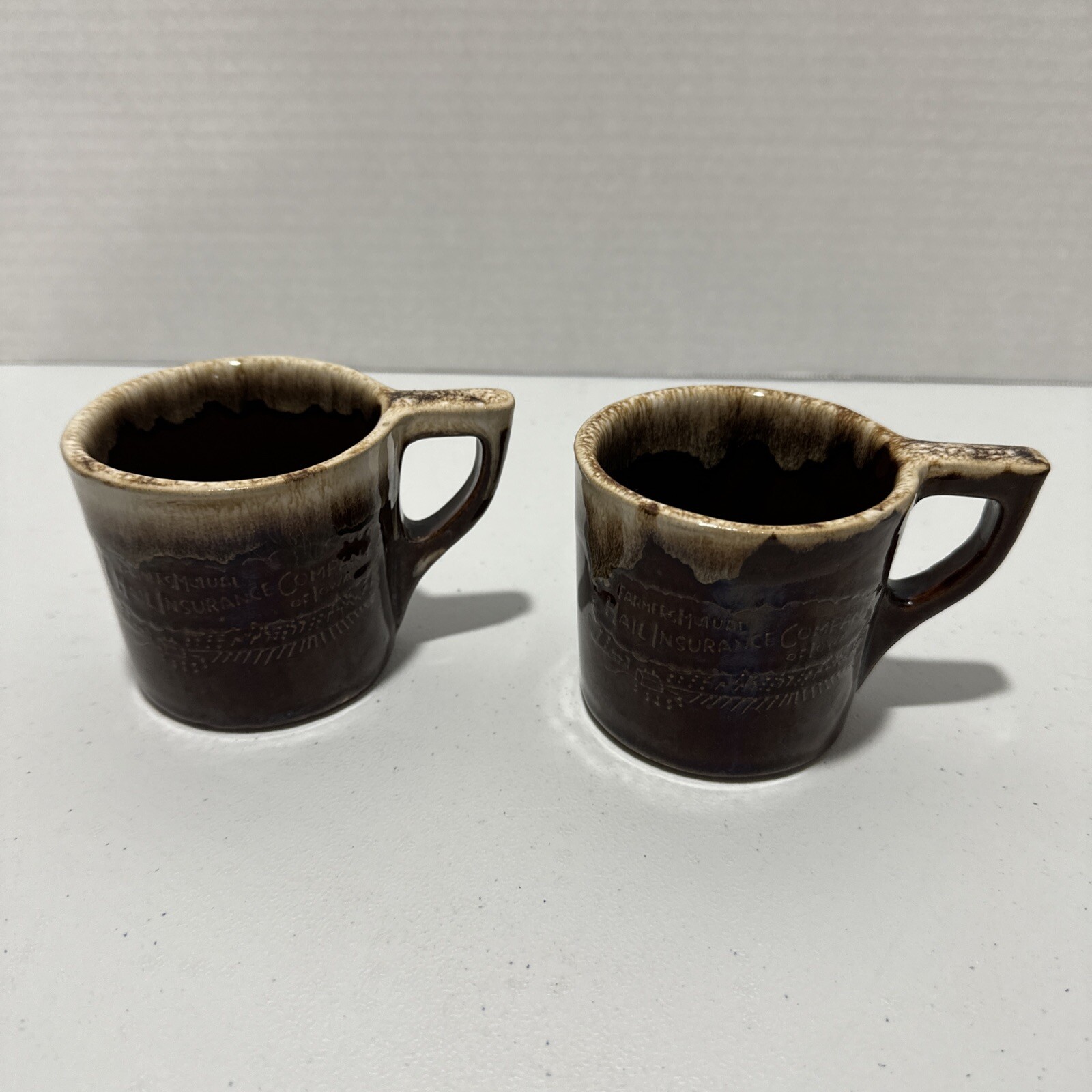Farmers Mutual Hail Insurance Company Of Iowa Stoneware Drip Mugs-2
