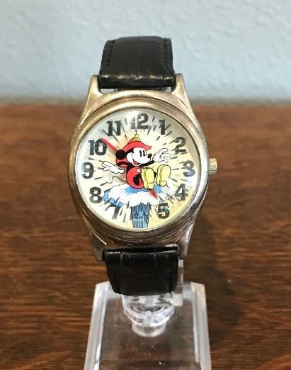 Vintage Mickey Mouse Adventures Watch Hong Kong Leather Strap Disney Retro