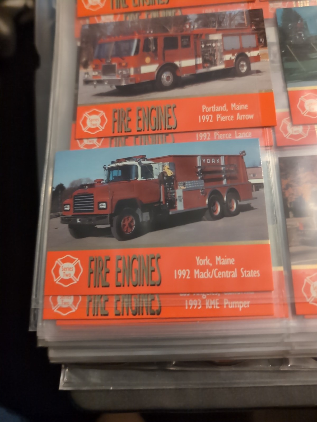 Set of 97 Fire Engine Collectors Cards In protector sleeve no damage 2 missing