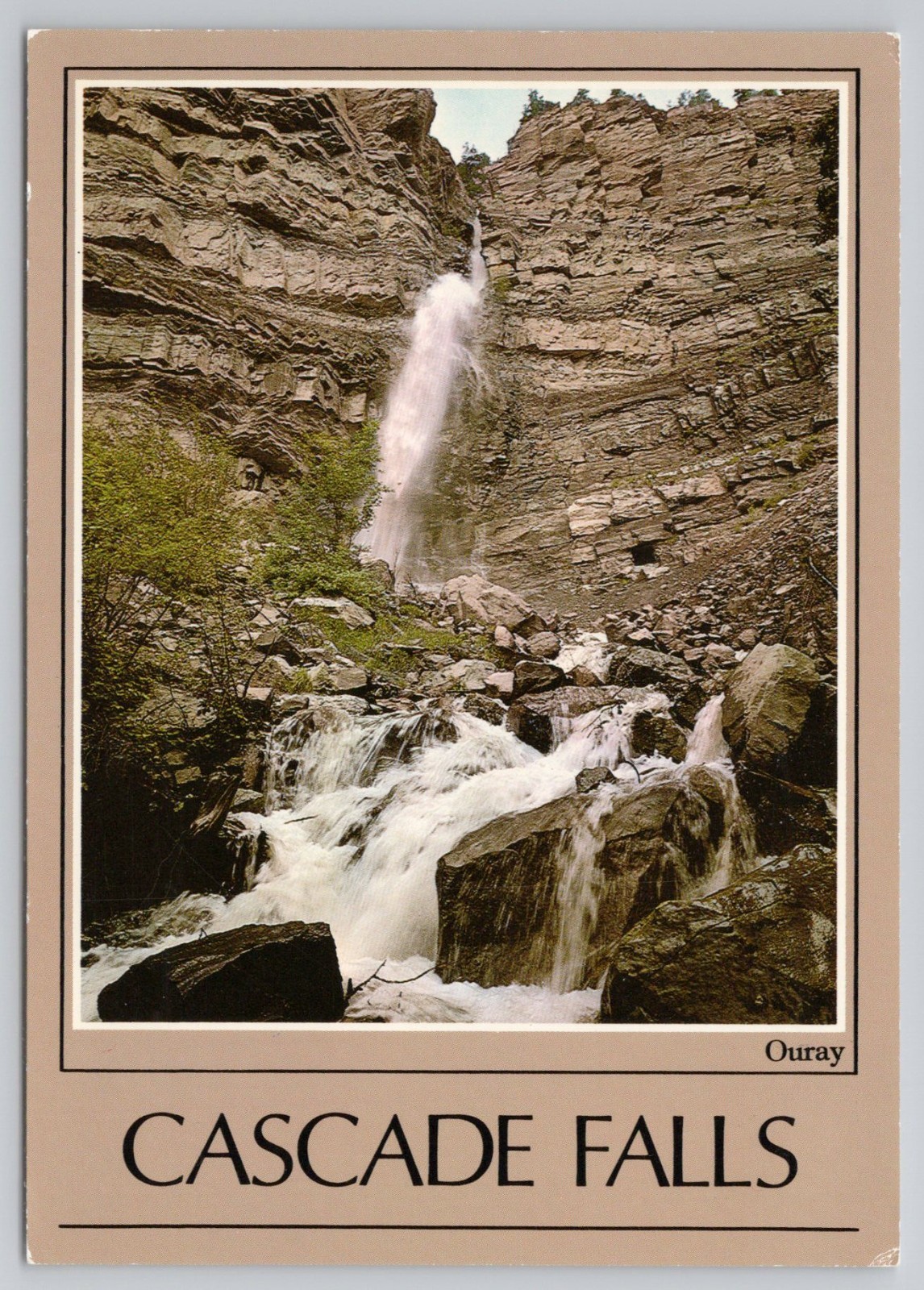 Cascade Fall, Ouray, Colorado CO 1988 continental chrome Postcard