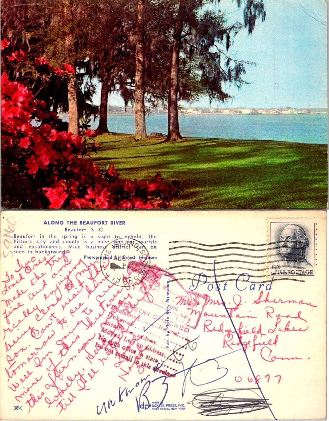 Beaufort, SC Along The River Spring Time Historic City VacationPostcard 59160