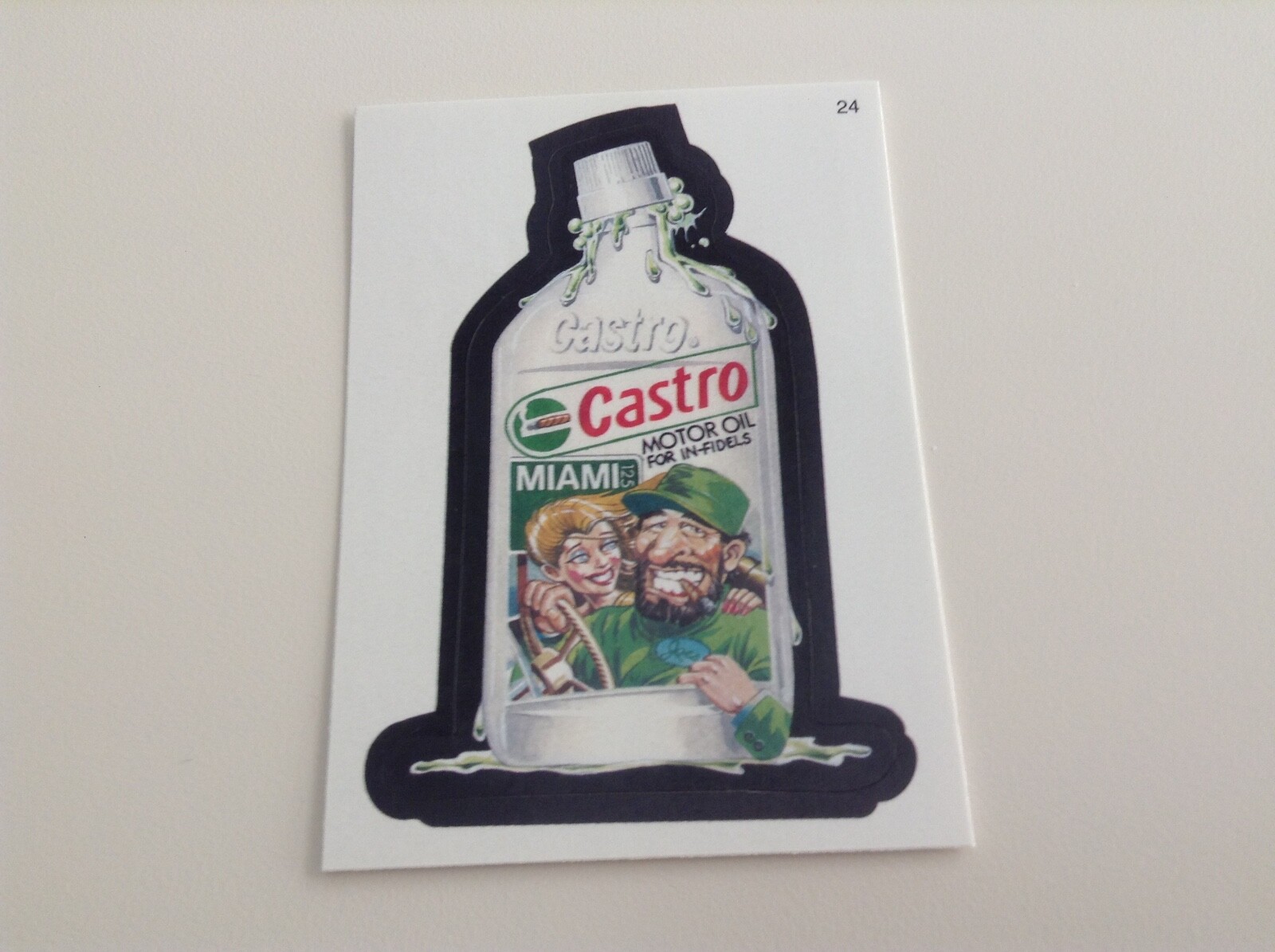 IN FIDEL CASTRO MOTOR OIL 2005 TOPPS WACKY PACKAGES CARD PARODY, #24 GOOGLE BACK