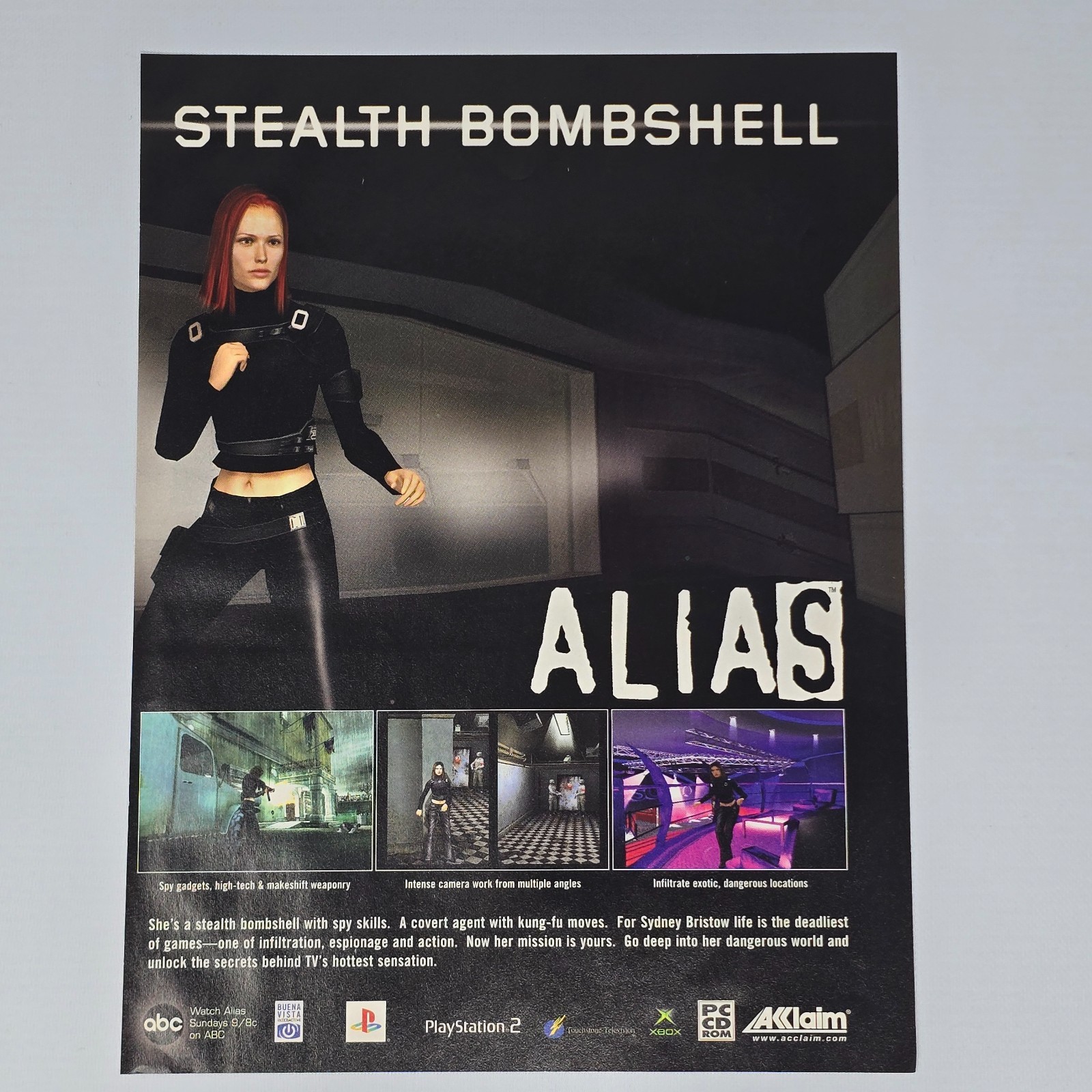 Alias Xbox PlayStation 2 PS2 PC Stealth Print Ad/Poster