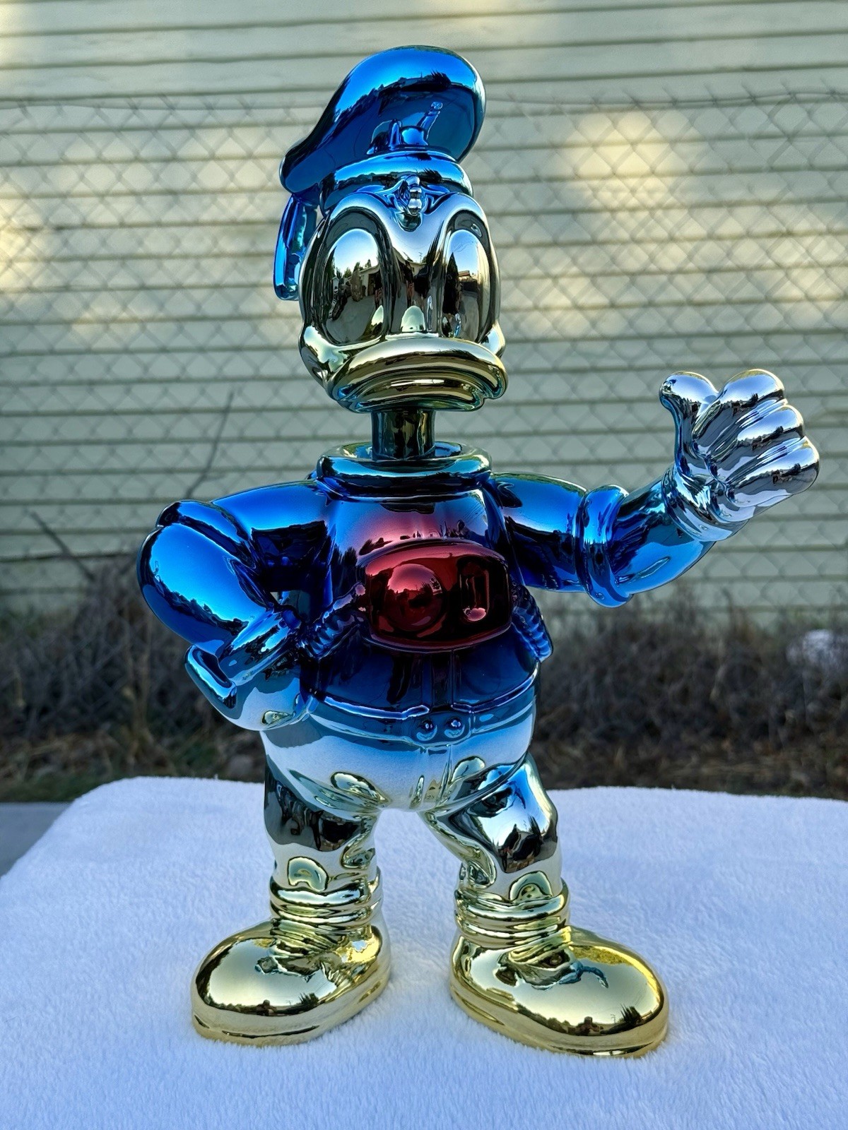 Astronaut Donald Duck Chrome Figure 15.8” - 40cm In blue
