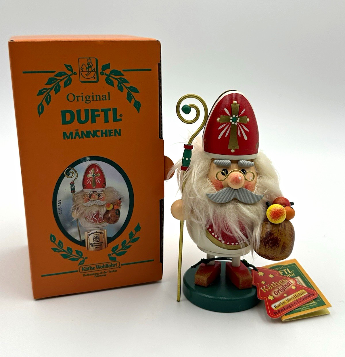 Käthe Wohlfahrt Duftl Männchen St Nikolaus German Incense Smoker 115564 Box