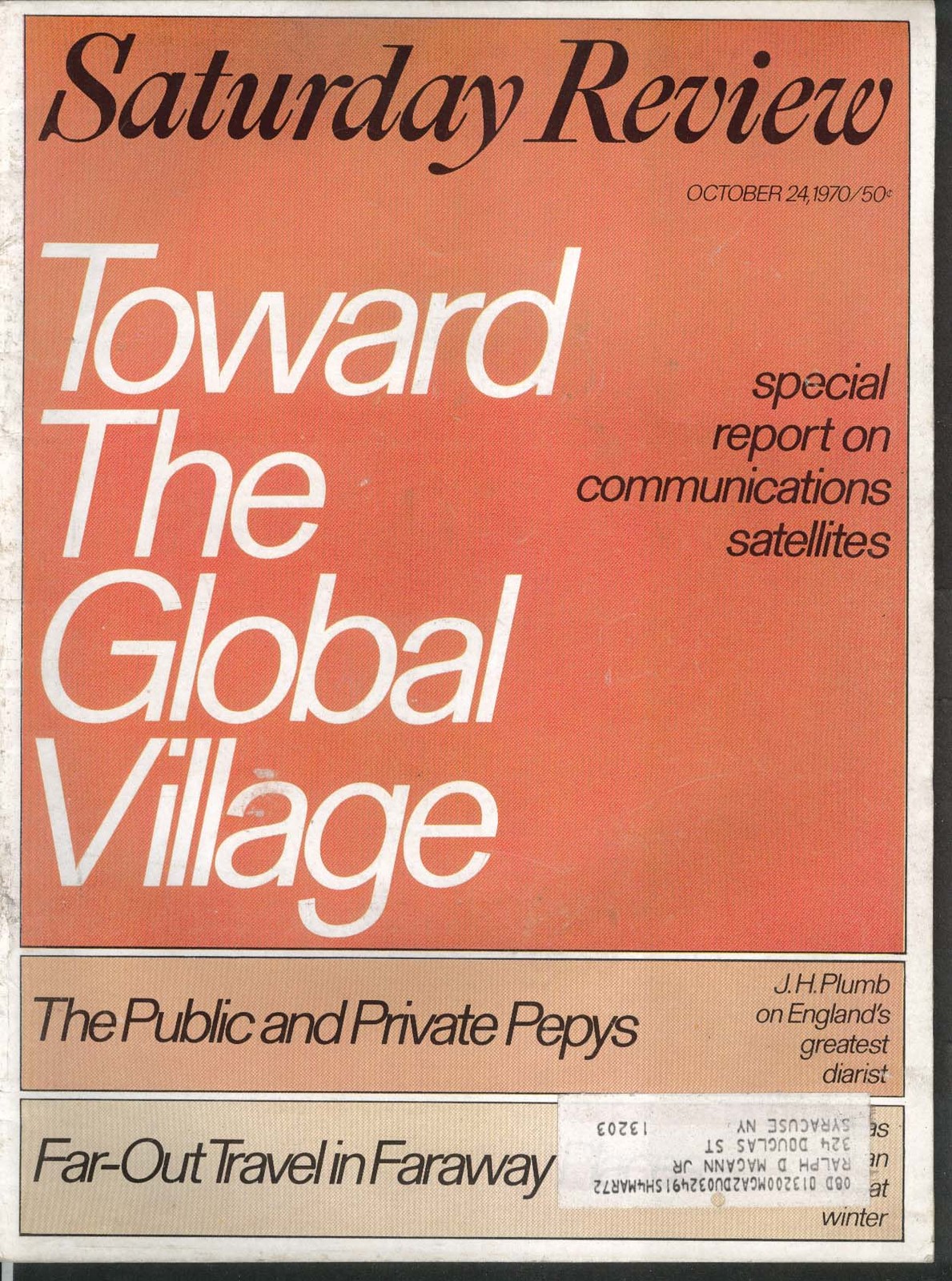 SATURDAY REVIEW Communications Satellites Isaac Asimov Sig Mickelson 10/24 1970
