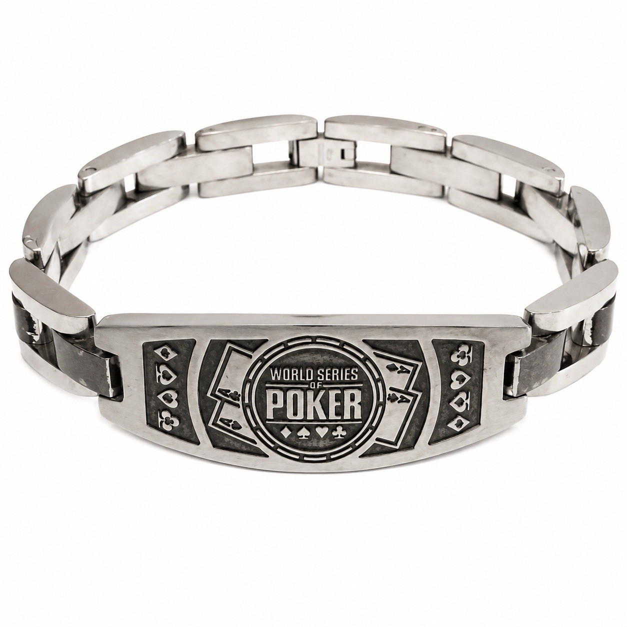 ULTRA RARE WSOP Triton Poker Bracelet .15 CT Diamond Stainless Steel Collectible
