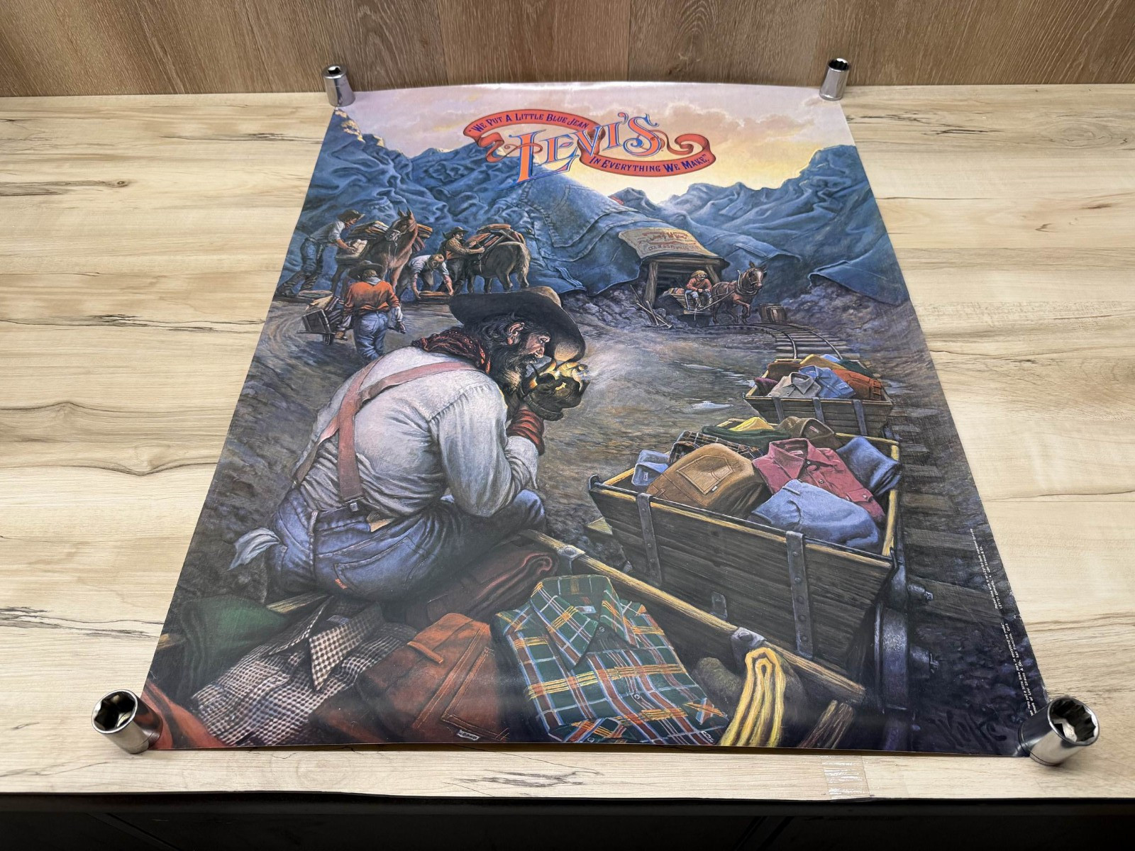 VTG 1978 Levi Strauss & Co. / Levi's Miners Blue Jeans Store Advertising Poster
