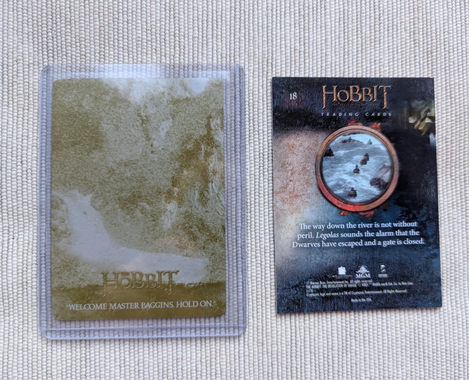 2015 Cryptozoic Hobbit Desolation of Smaug Bilbo 1/1 Yellow Printing Plate