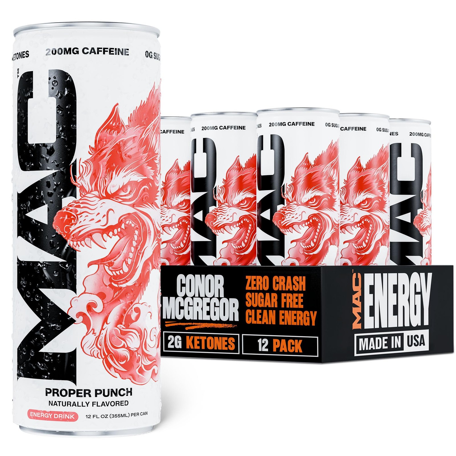 MAC Energy by Conor McGregor Proper Punch Sugar Free 12 Fl Oz (Pack of 12)