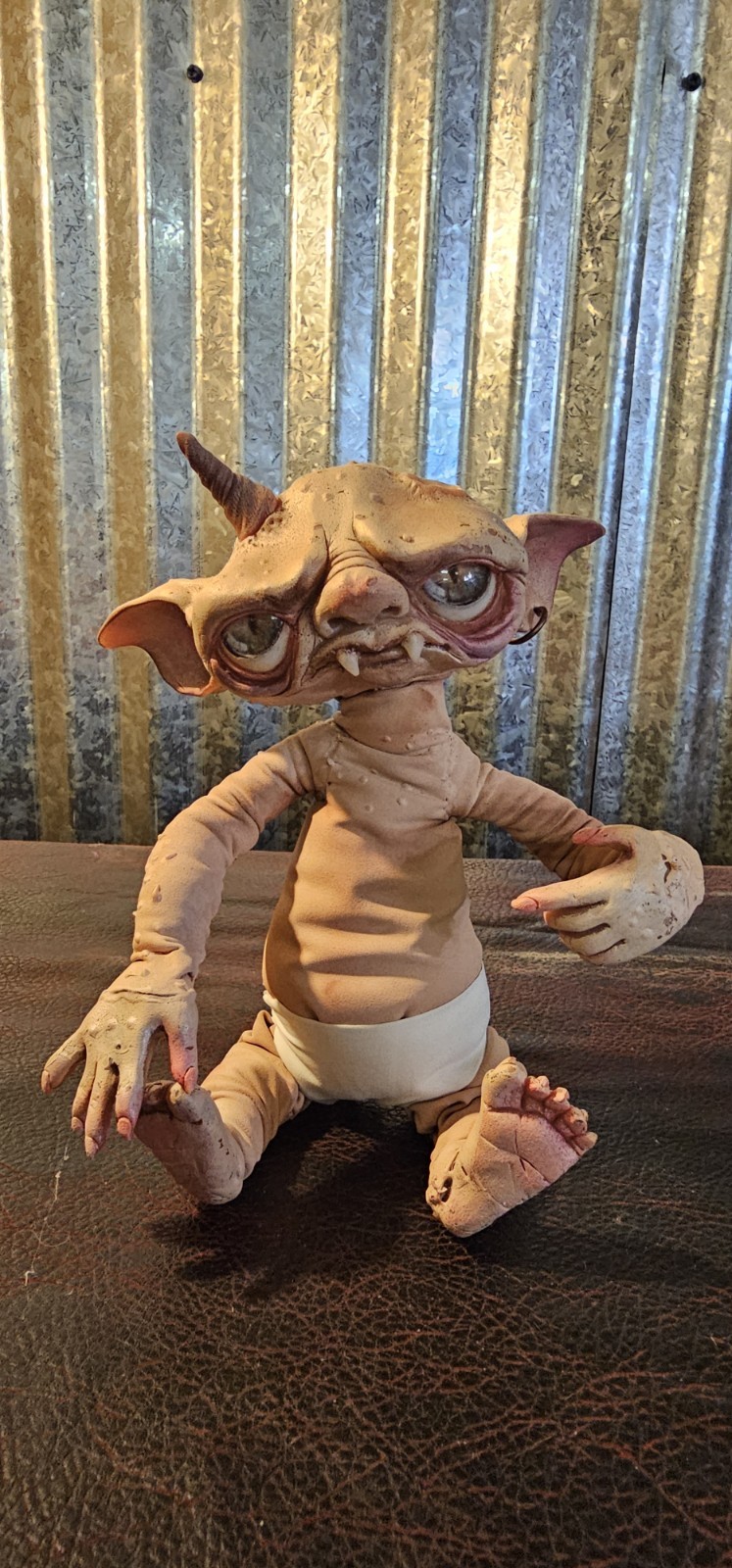 OOK Goblin Doll Creepy Handmade Posable Soft Sculpture Baby Goblin