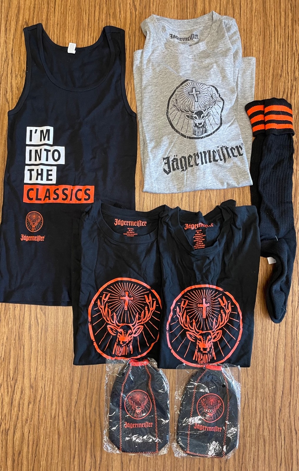 Jagermeister Promo Clothing Lot Shirts Tank Socks Coolers Beer Liquor Merch 