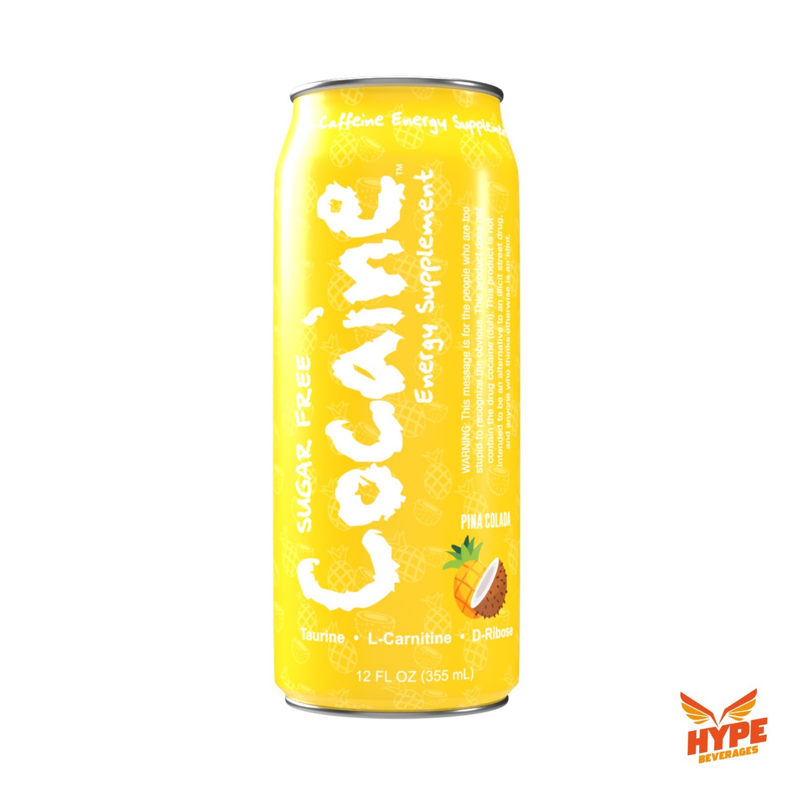 Sugar Free Pina Colada Energy Drink | 280mg Caffeine | 12 Pack | Hype Beverages