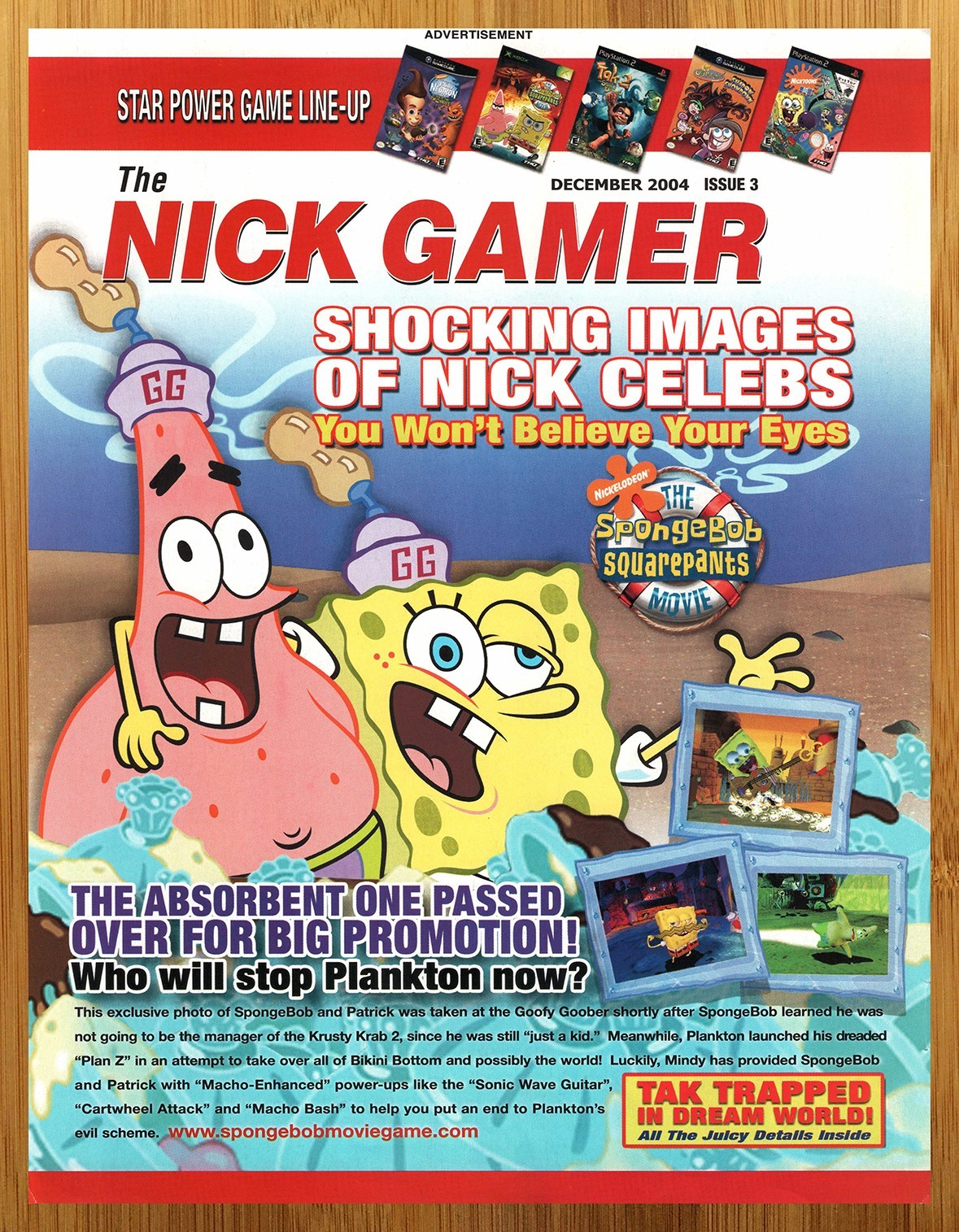 2004 SpongeBob SquarePants Movie Game PS2 Xbox Gamecube Print Ad/Poster Art 00s