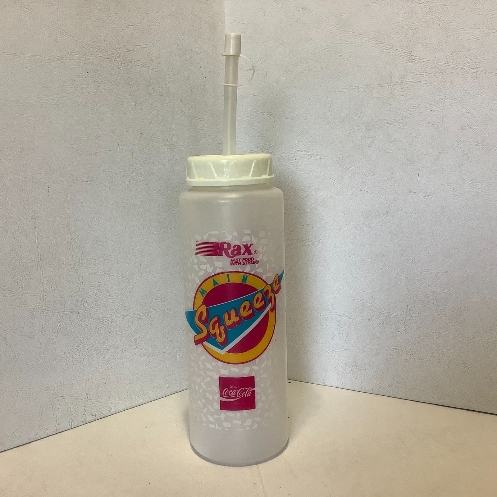 Vintage Rax Fast Food Restaurant Coca Cola Squeeze Water Bottle Cup