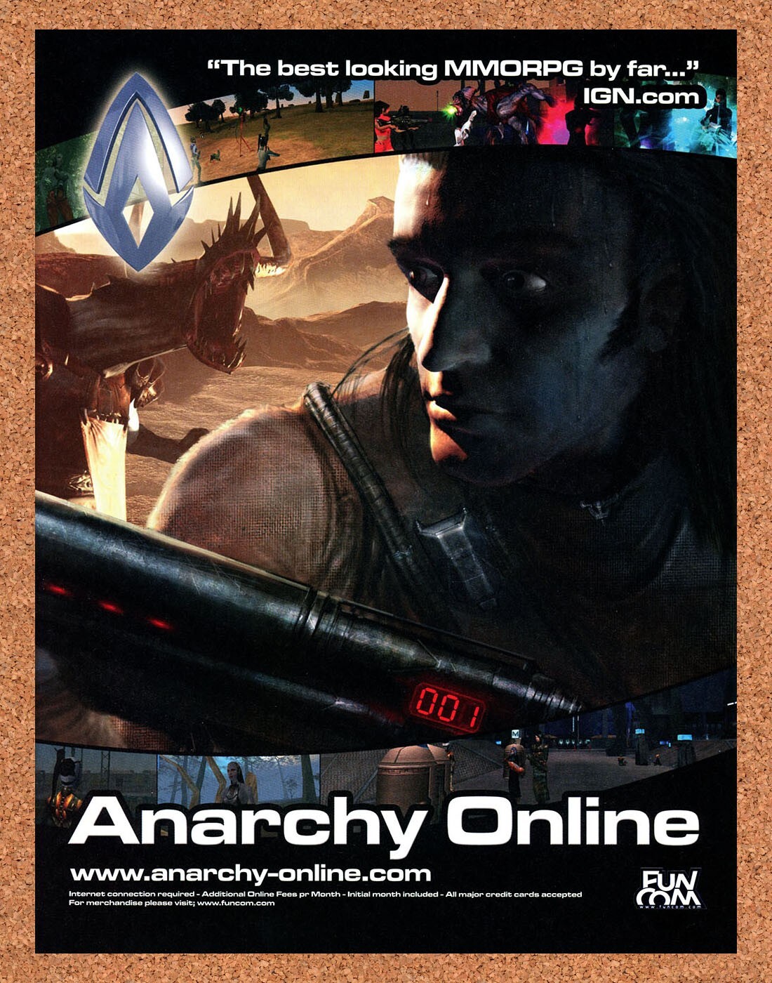 2001 Anarchy Online PC Original Advertisement / Retro Promo v4