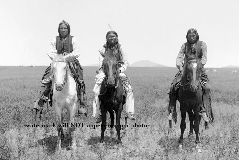 1892 Comanche Warriors Horseback PHOTO Indian Native American Horses