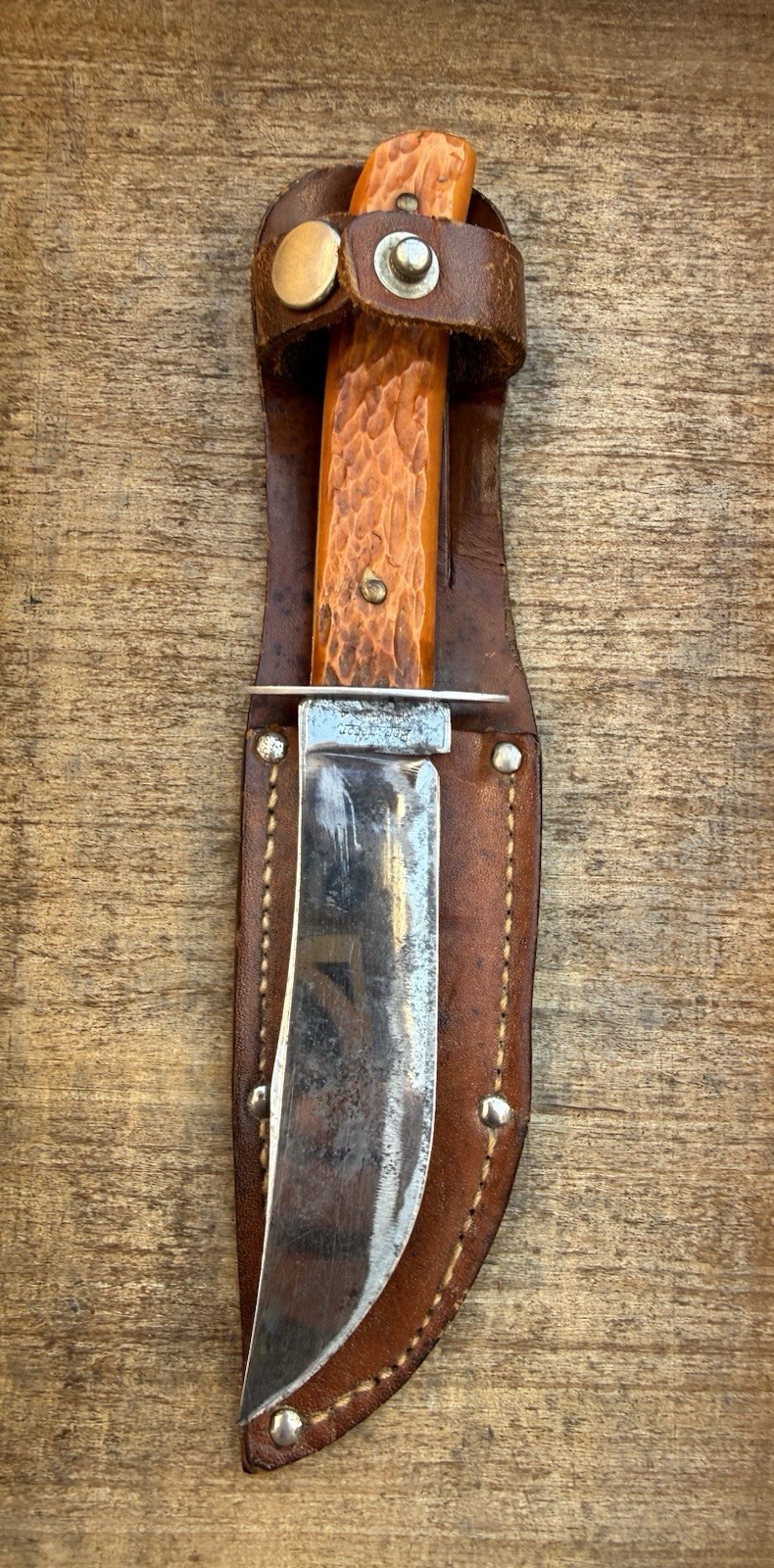🇺🇸Remington DuPont RH-4 c.1933-40 Jigged Bone Fixed Blade Hunting Knife Sheath
