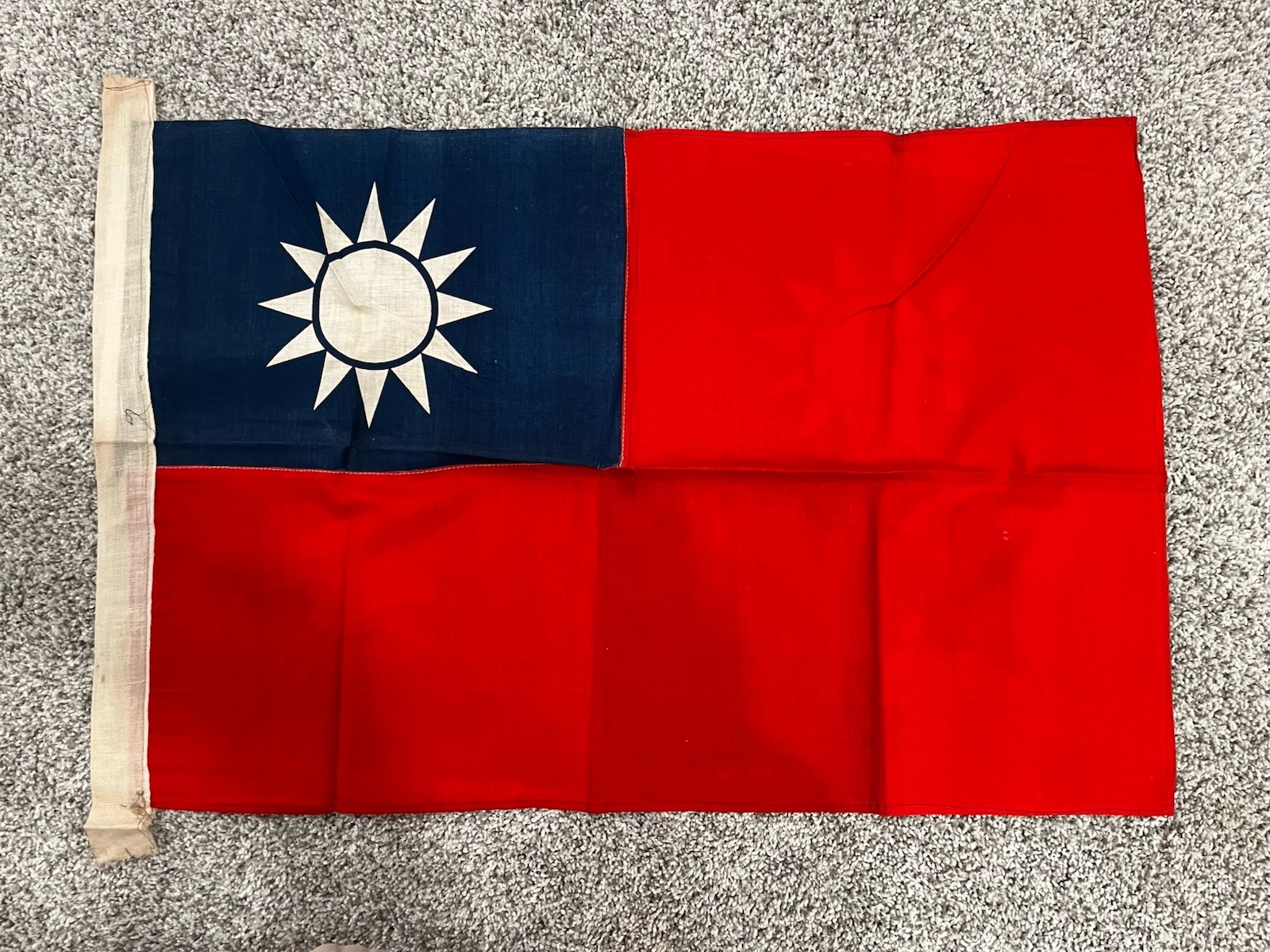 Original Chinese WWII Republic of China National Flag 31 in x 21 in RARE