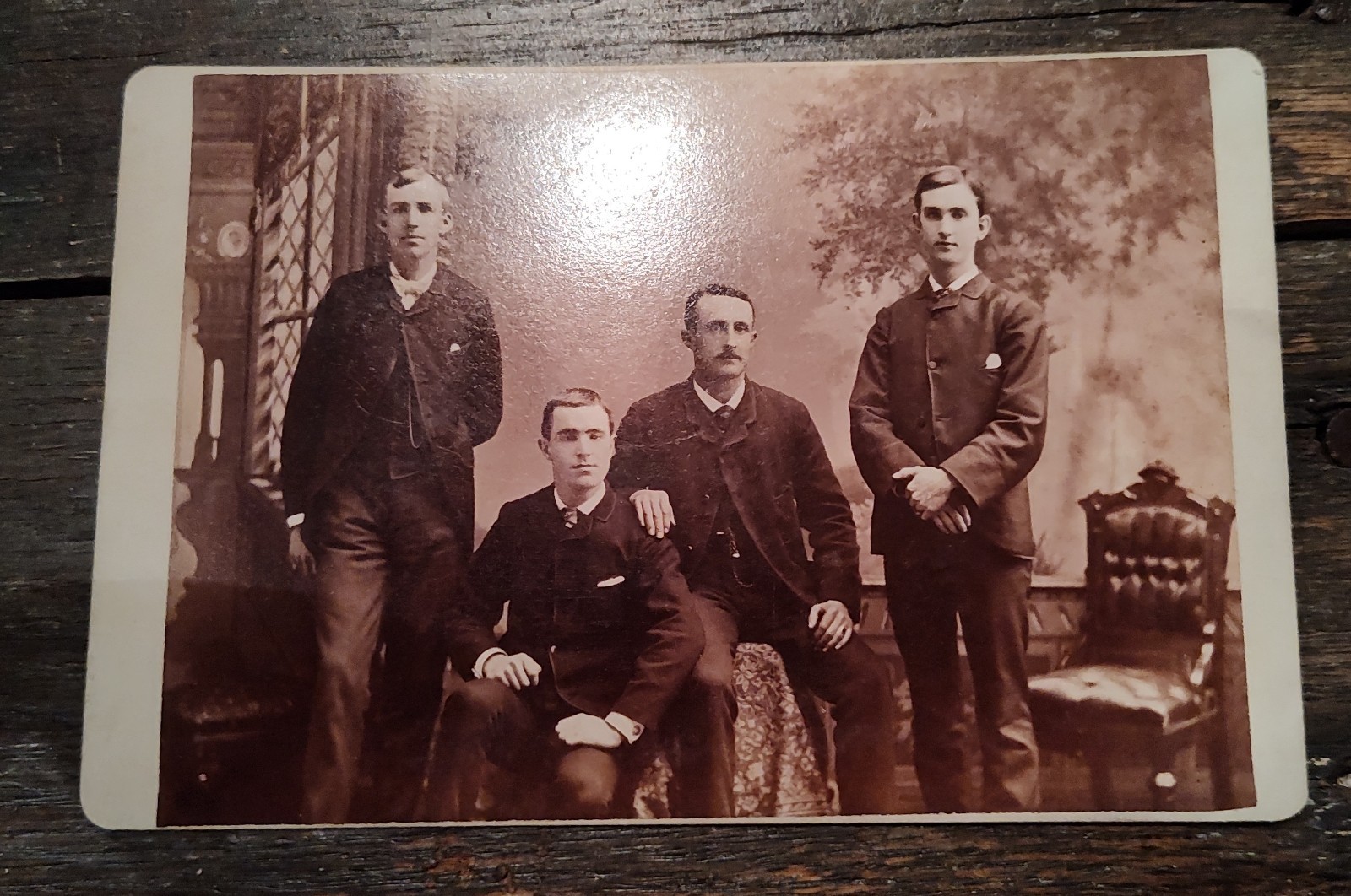 Cabinet Card Photo from the 1800s, 4 men, brothers? father & sons?