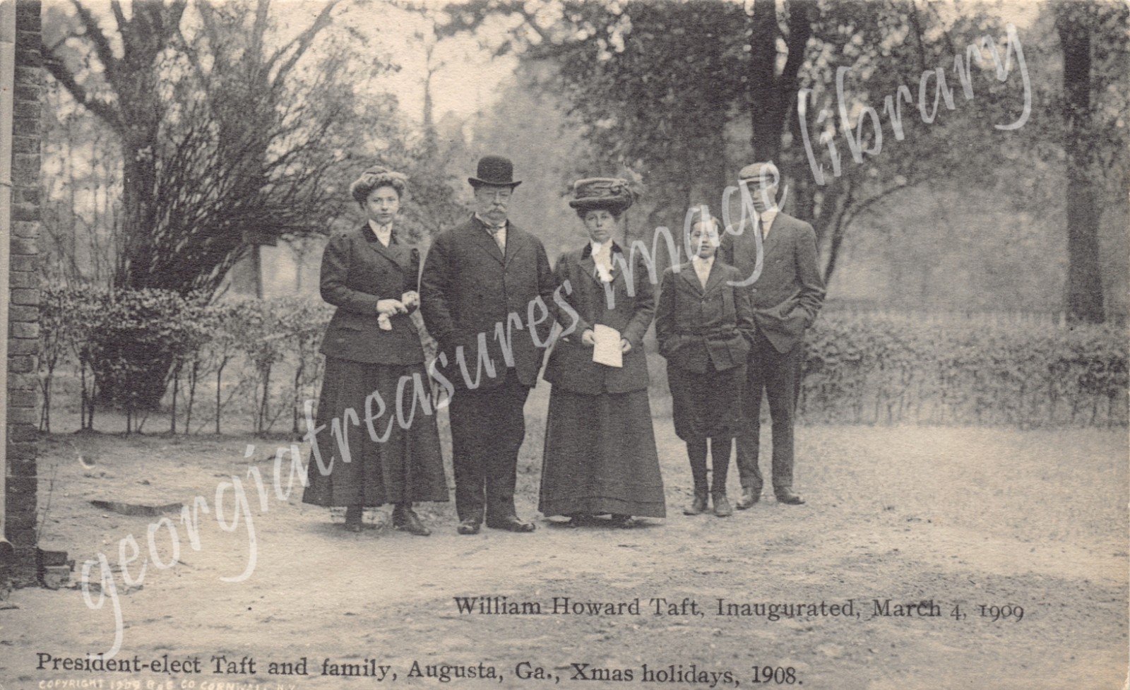 GA~GEORGIA~AUGUSTA~PRESIDENT-ELECT WM. HOWARD TAFT & FAMILY~XMAS HOLIDAYS 1908