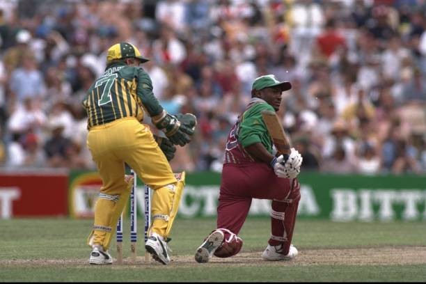 Brian Lara batting for West Indies one day international between A- Old Photo