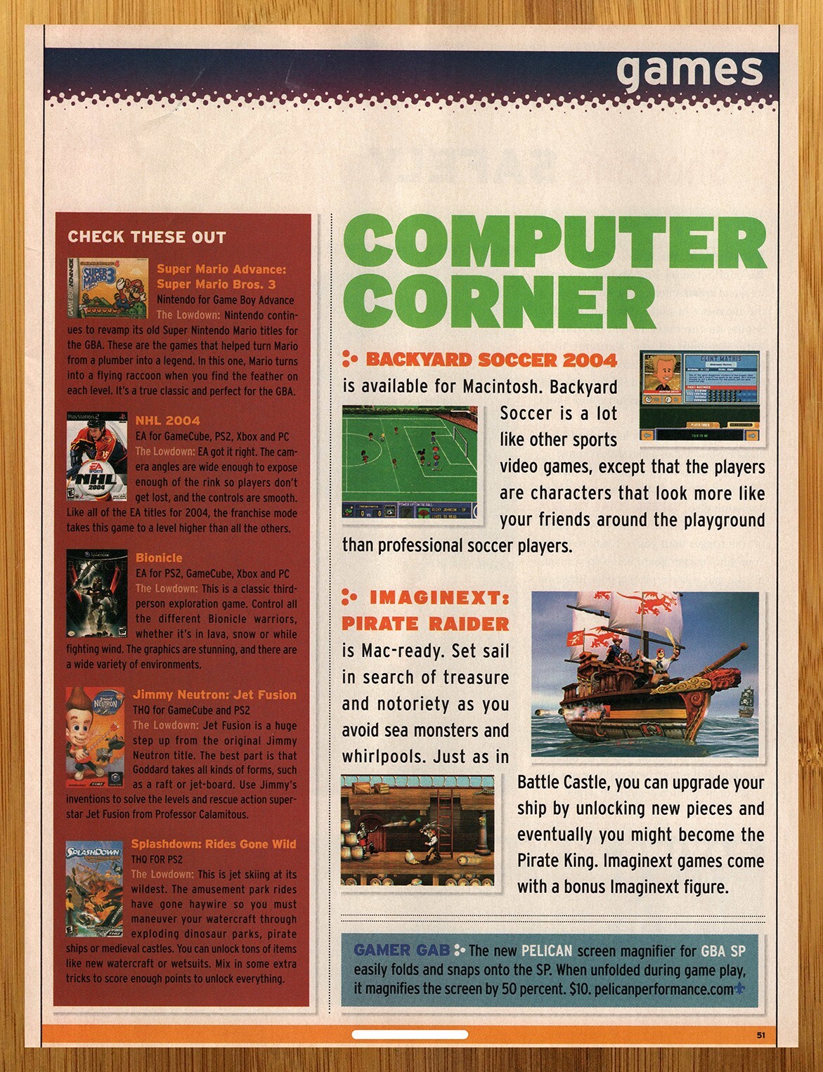 2004 Backyard Soccer/Imaginext Pirate Raider PC Print Ad/Poster Video Game Art