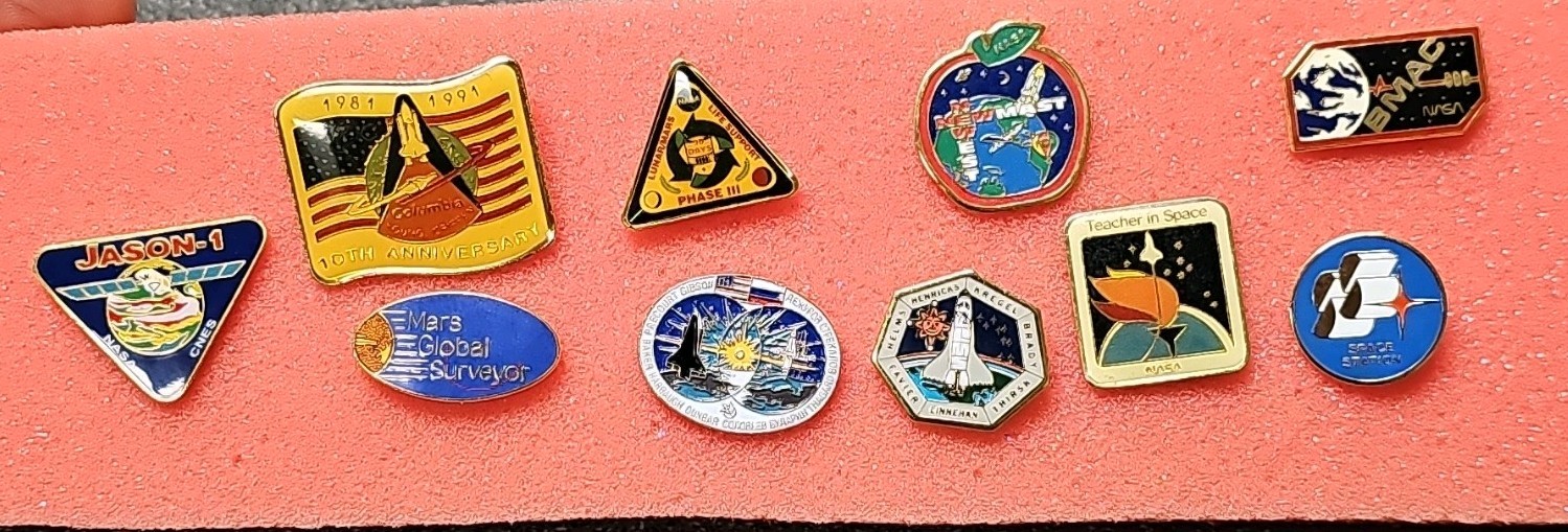NASA Space Shuttle Exploration Mission Lapel Pin Lot of 10 Vintage